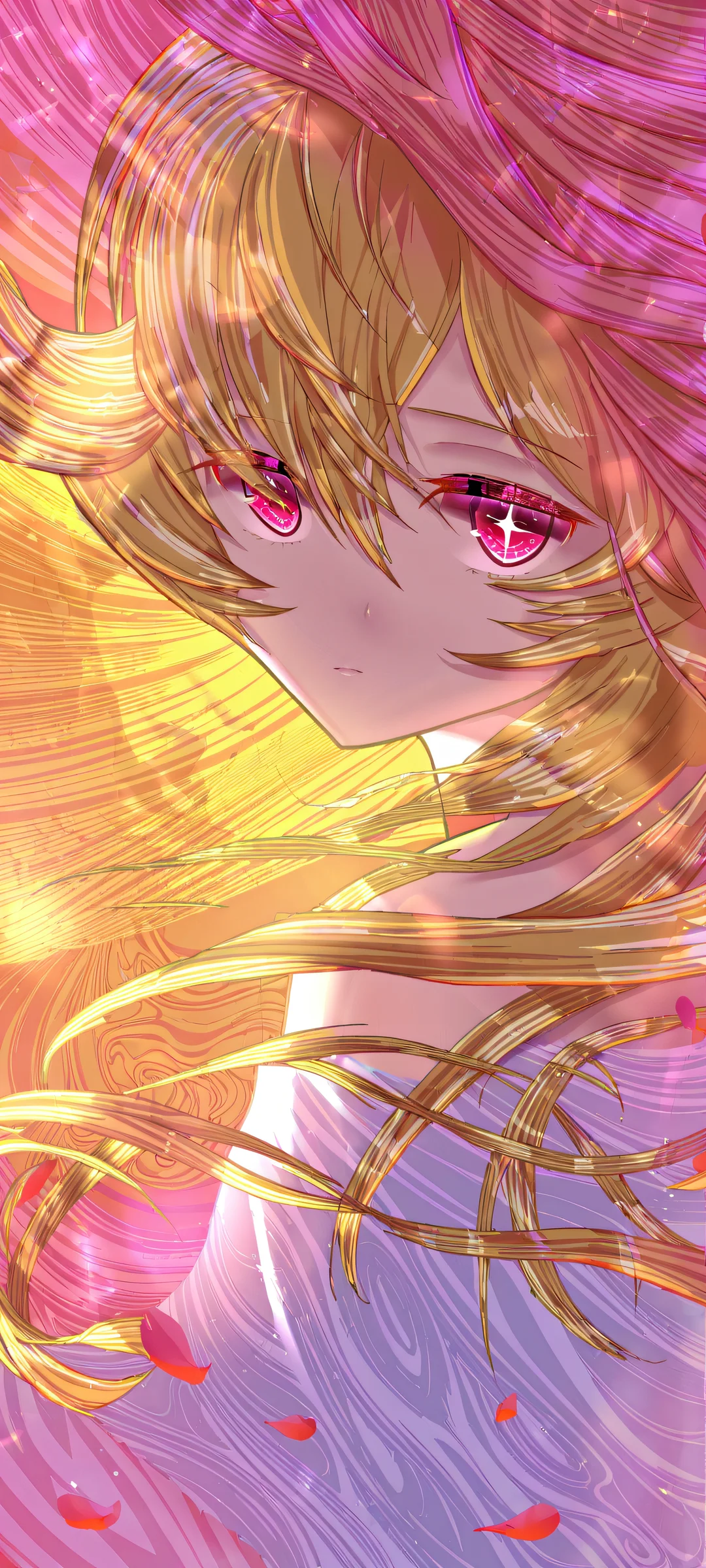 Breathtaking anime artwork of Hoshino Ruby gazing directly at the viewer, featuring stunning 8k resolution and radiant colors. Perfectly optimized for iPhone, Samsung Galaxy, and Android home screens.