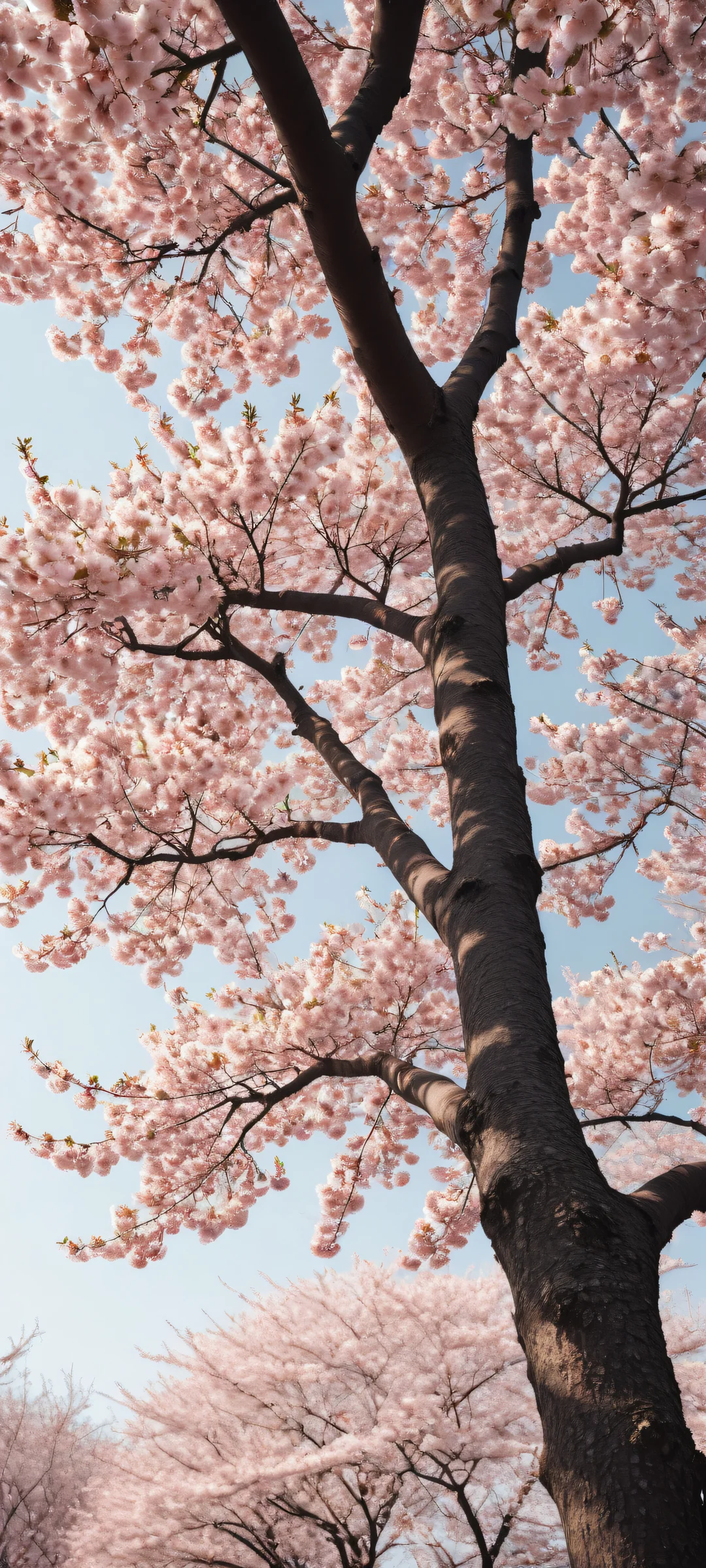 Sakura Serenity iPhone & Samsung QHD Wallpaper Breathtaking Cherry Blossom Trees on iPhone/Android home screens, featuring intricate details and perfect contrast