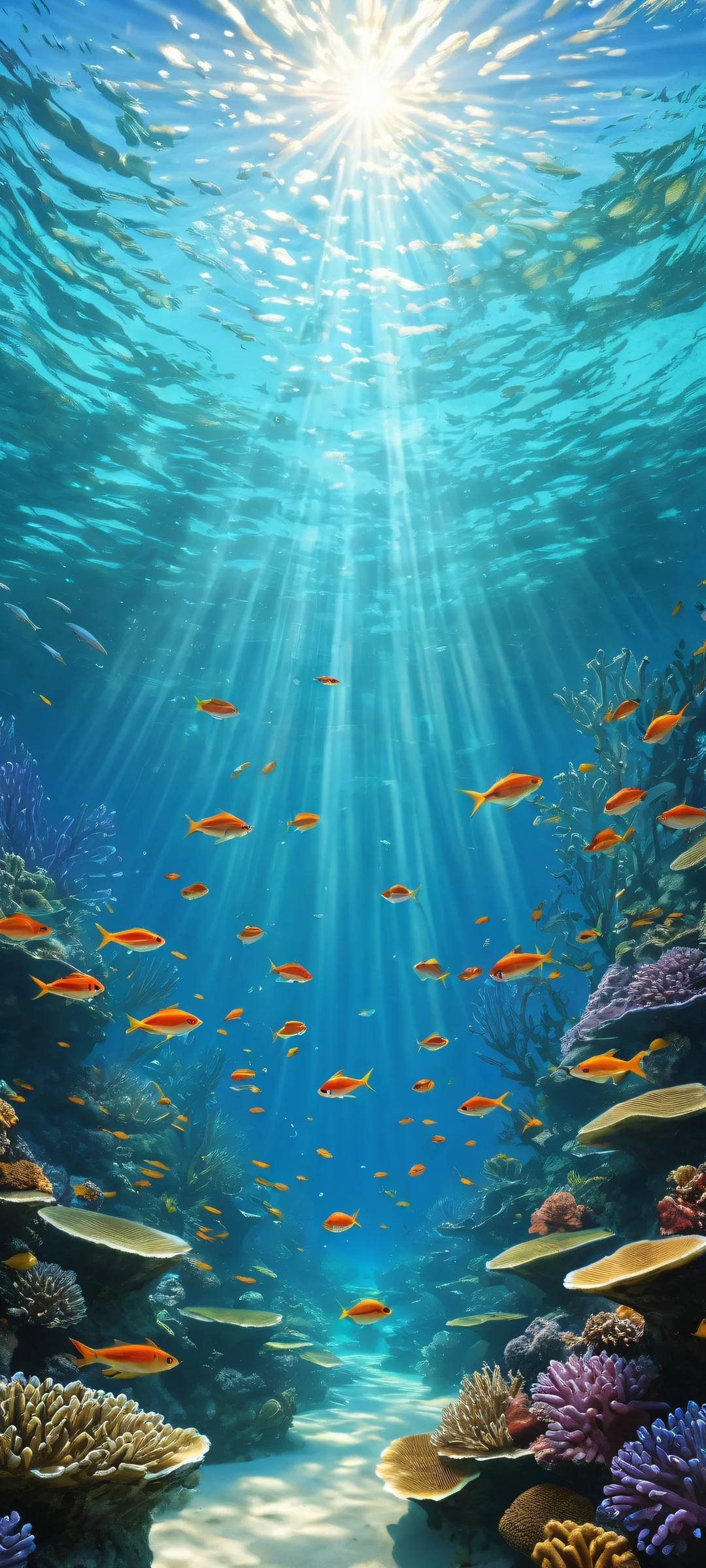 A stunning school of fish on iPhone/Android, with intricate scales and realistic movements. Perfectly optimized for your mobile home screen.