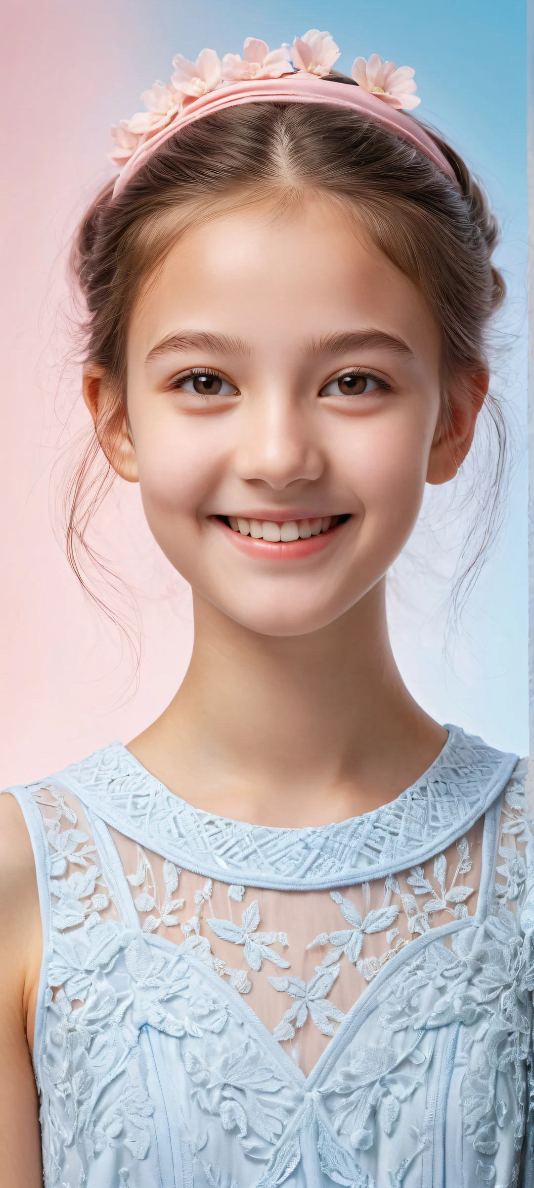 A beautiful schoolgirl with a bright smile on her iPhone/Android home screen. Perfect for adding some warmth and joy to your mobile device.