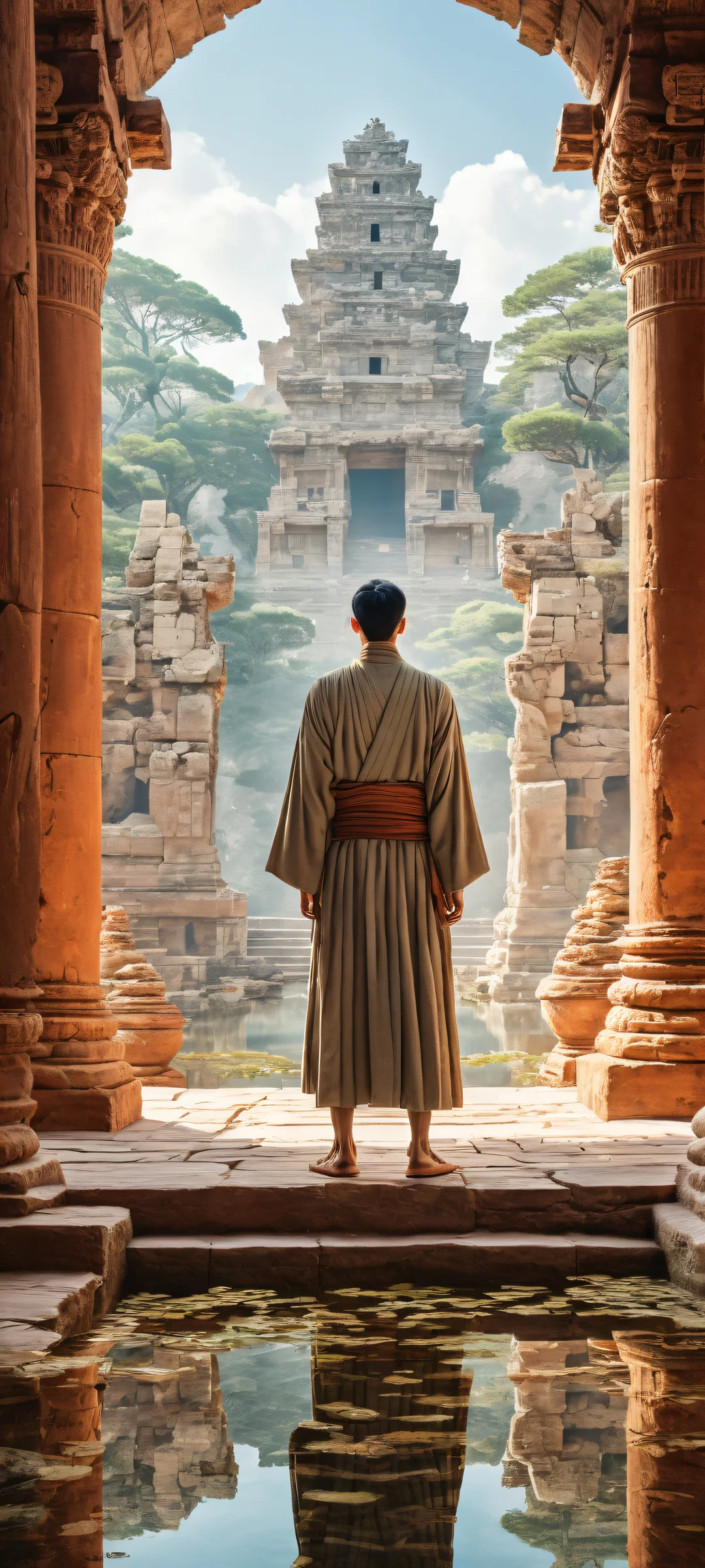 iPhone/Android Wallpaper: Senkuu Ishigami, ancient artifacts, and ethereal lighting