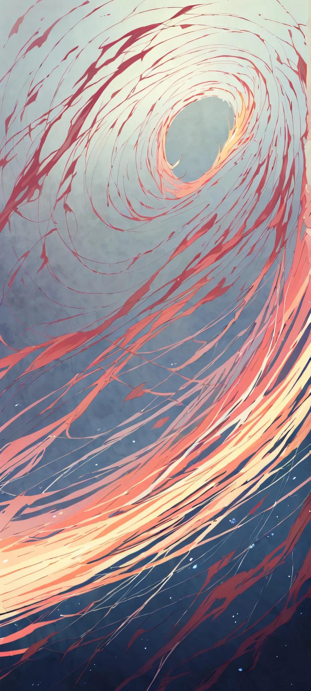 Beautiful anime illustration of a girl in a serene atmosphere on an iPhone or Android phone.