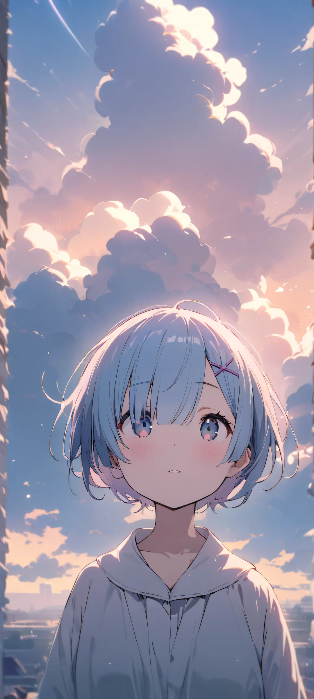A lovely girl from Re:Zero looks directly at you on an iPhone/Android home screen.