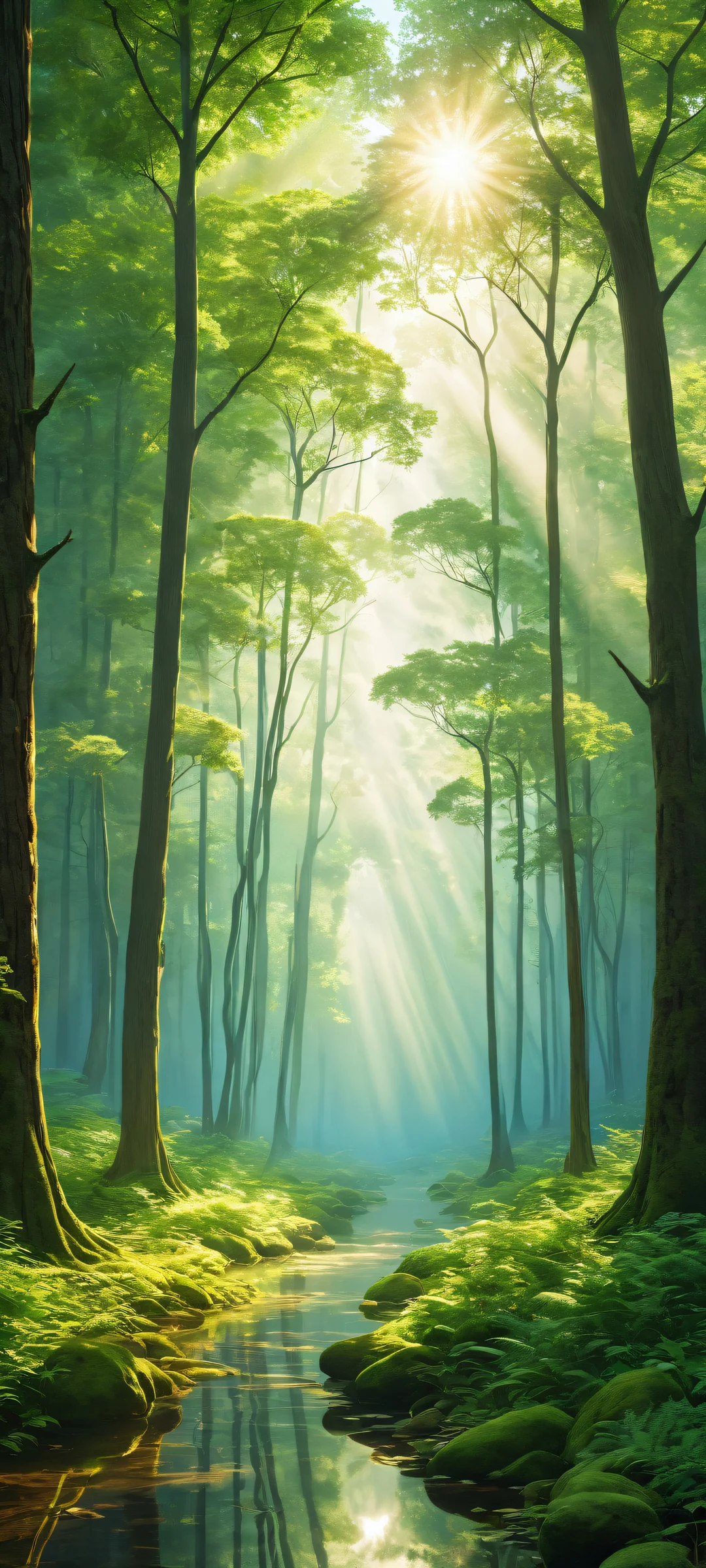 A beautiful vertical portrait of trees on a serene landscape with iPhone/Android perfect clarity and breathtaking details.