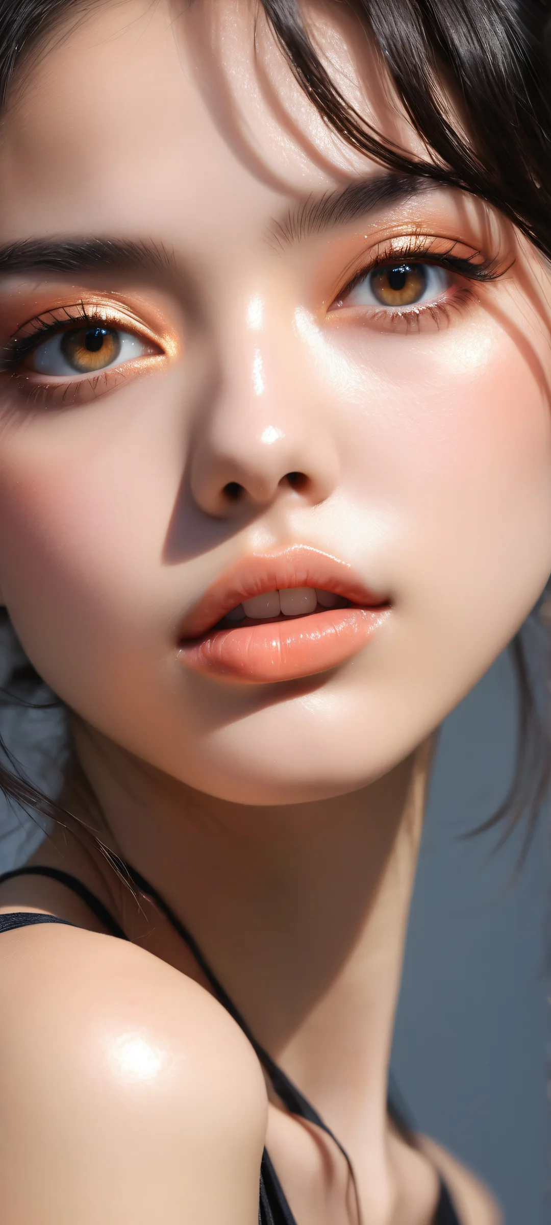 Serenity in Darkness iPhone & Samsung QHD Wallpaper Beautiful anime girl portrait with intricate details, perfectly optimized for iPhone and Android home screens.