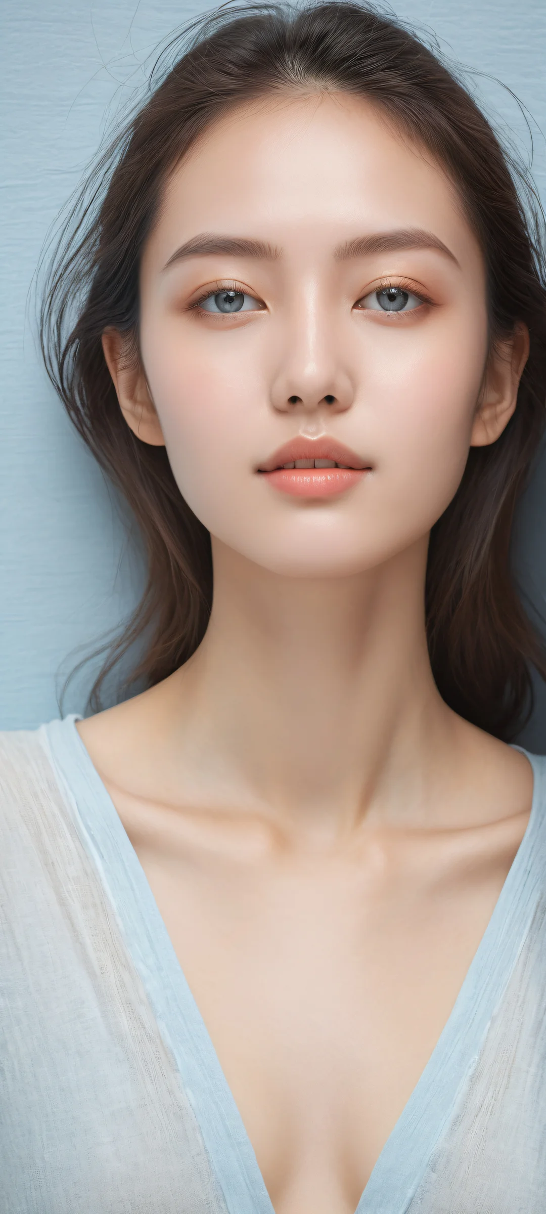 Serenity's Oasis Aesthetic Phone Wallpaper Ethereal portrait of a girl in a peaceful atmosphere, suitable for iPhone and Android home screens.