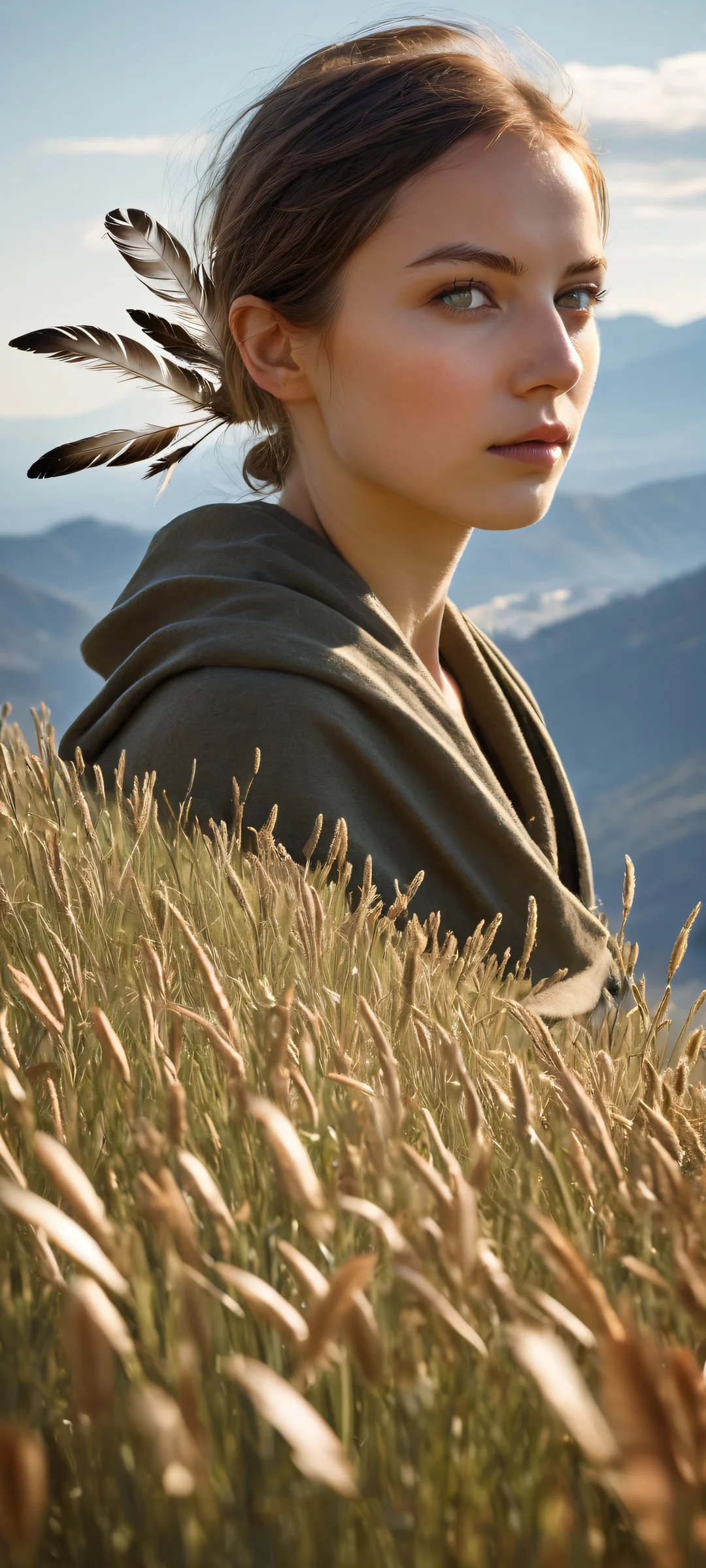 A lone girl stands in the lower middle of a vast open range on iPhone/Android