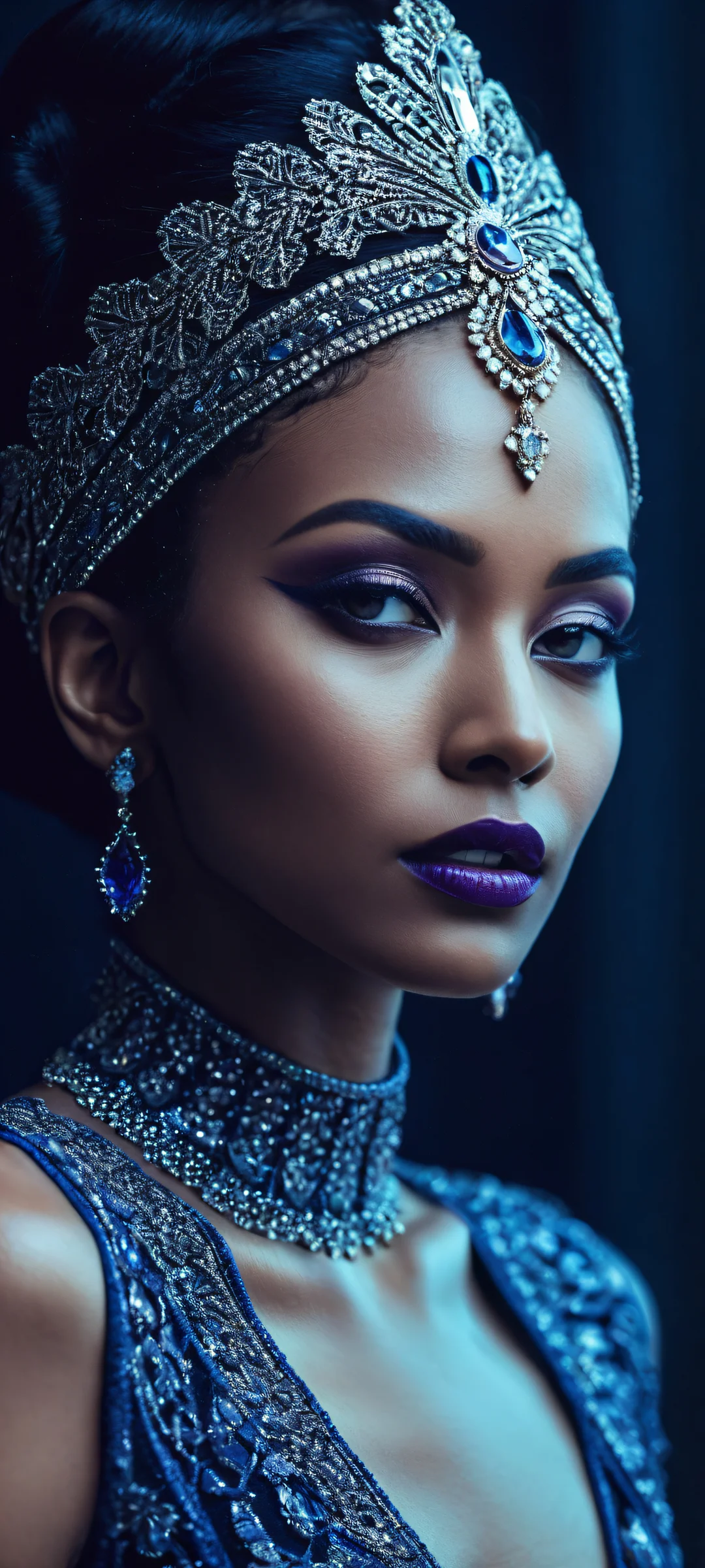 iPhone/Android stunning digital art of Sinozick_illu in deep blues and purples, perfect for home screen UI widgets.