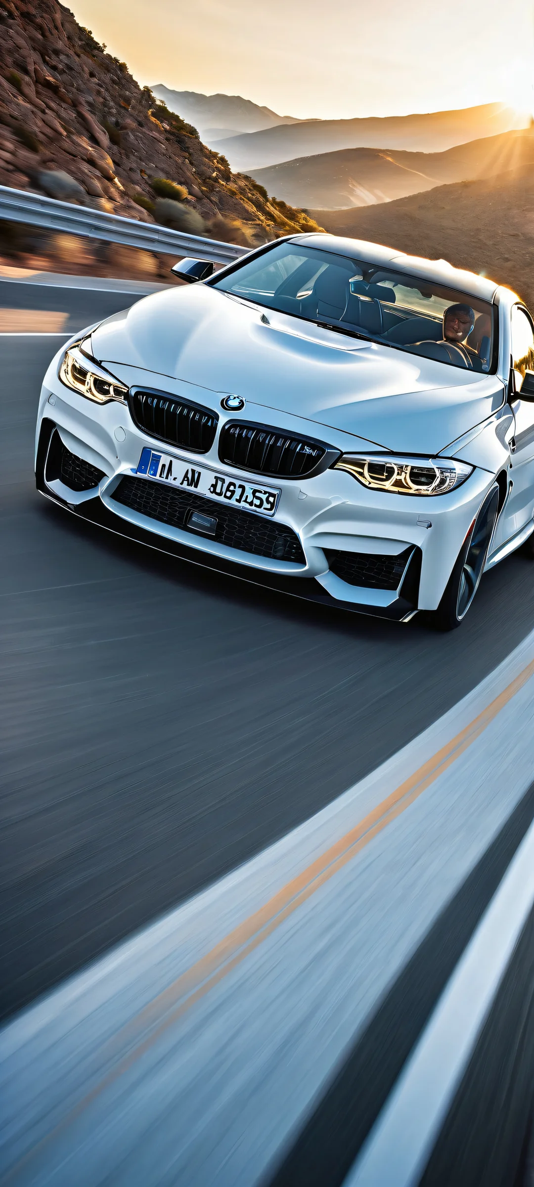 A breathtaking portrait of a BMW in motion, perfectly optimized for iPhone and Android home screens.
