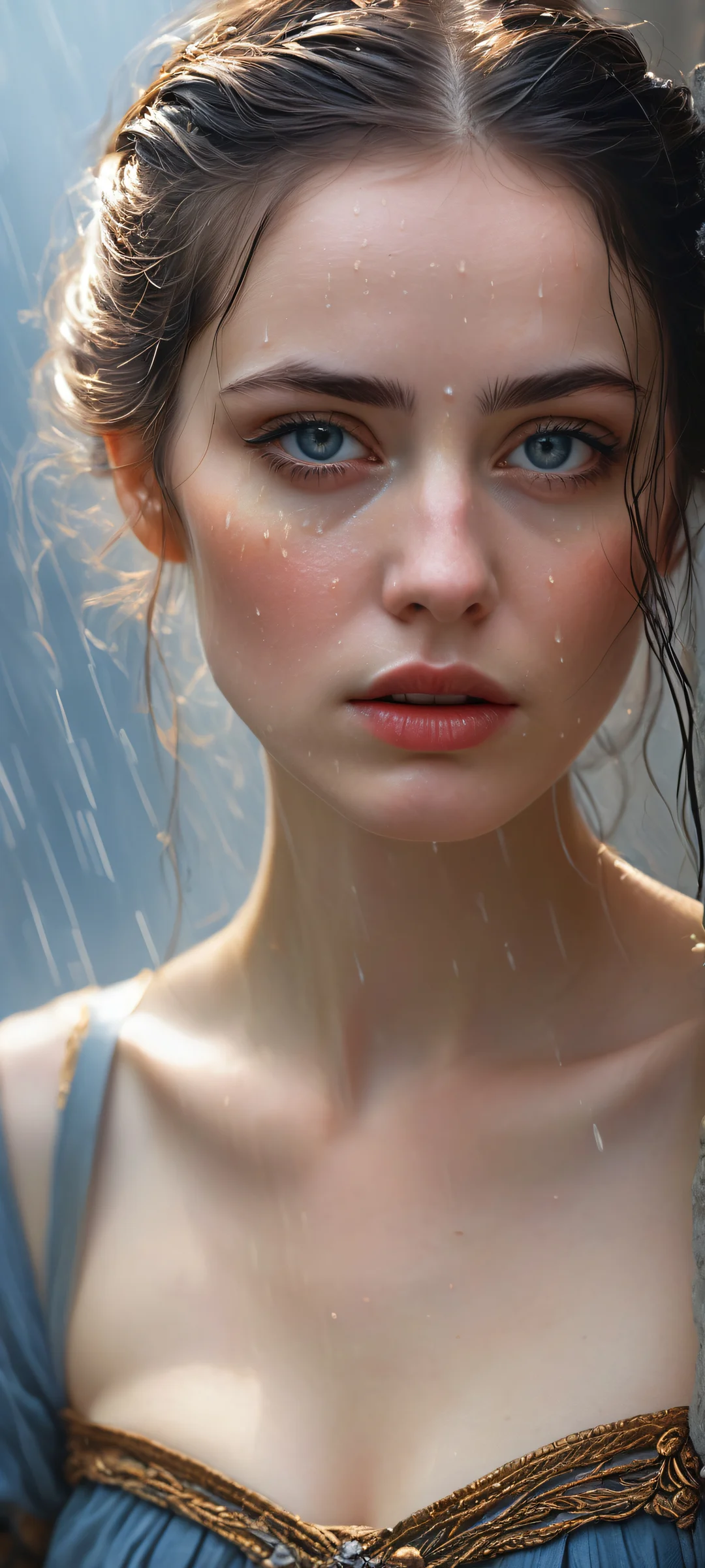 A beautifully rendered portrait of a masked heroine, perfect for iPhone/Android home screens, showcasing intricate micro-details and ethereal lighting conditions.