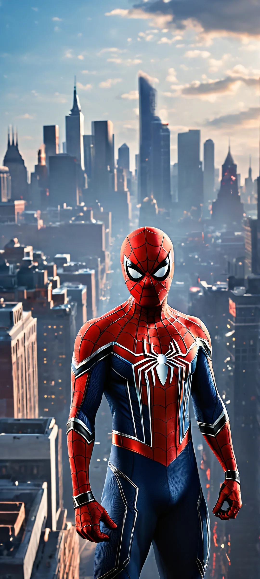 Breathtaking vertical portrait of Spider-Man on an iPhone/Android home screen with award-winning digital art, pristine clarity, and stunning visual impact.