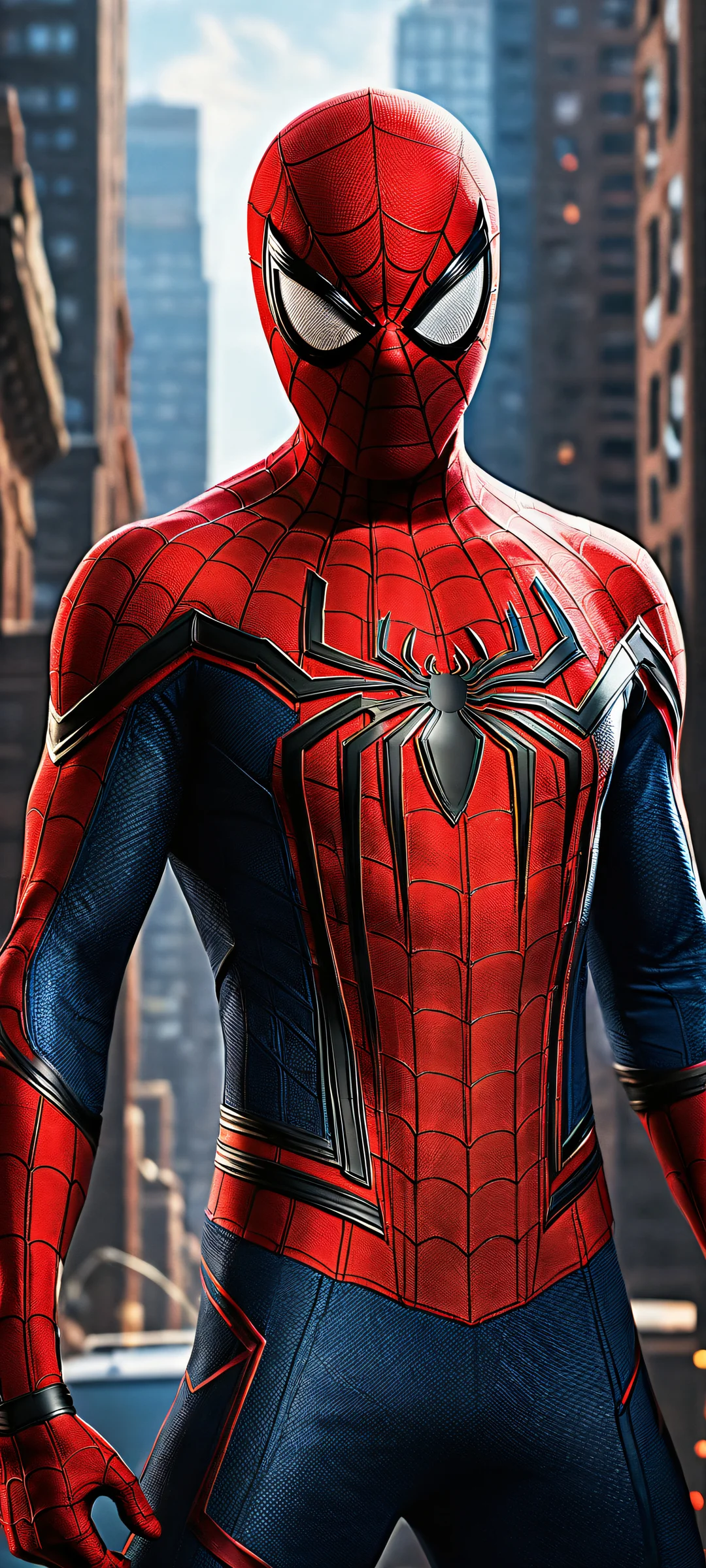 Breathtaking portrait of Spider-Man on iPhone/Android. Perfect for home screens.