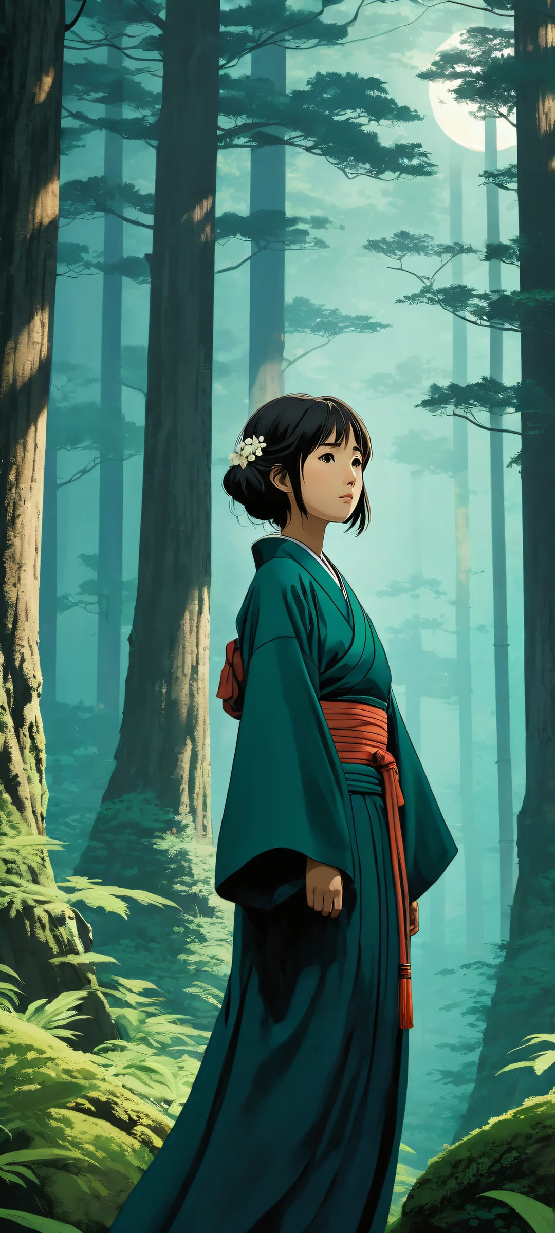 Chihiro and No-Face amidst a mystical anime forest on iPhone/Android home screens.