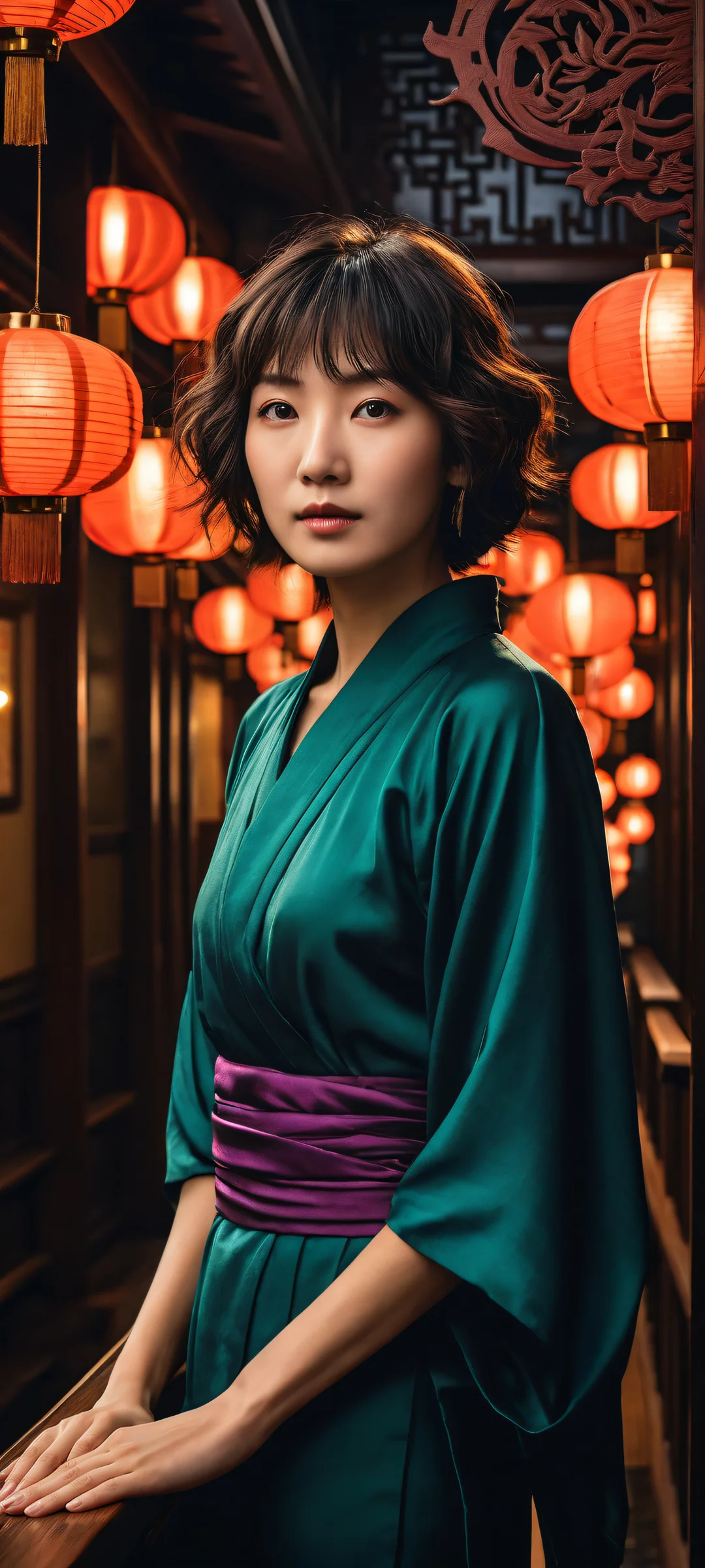 iPhone and Android user can set this breathtaking Chihiro artwork as their home screen wallpaper, featuring mystical energy swirling around her in a beautifully rendered Asian-inspired interior.