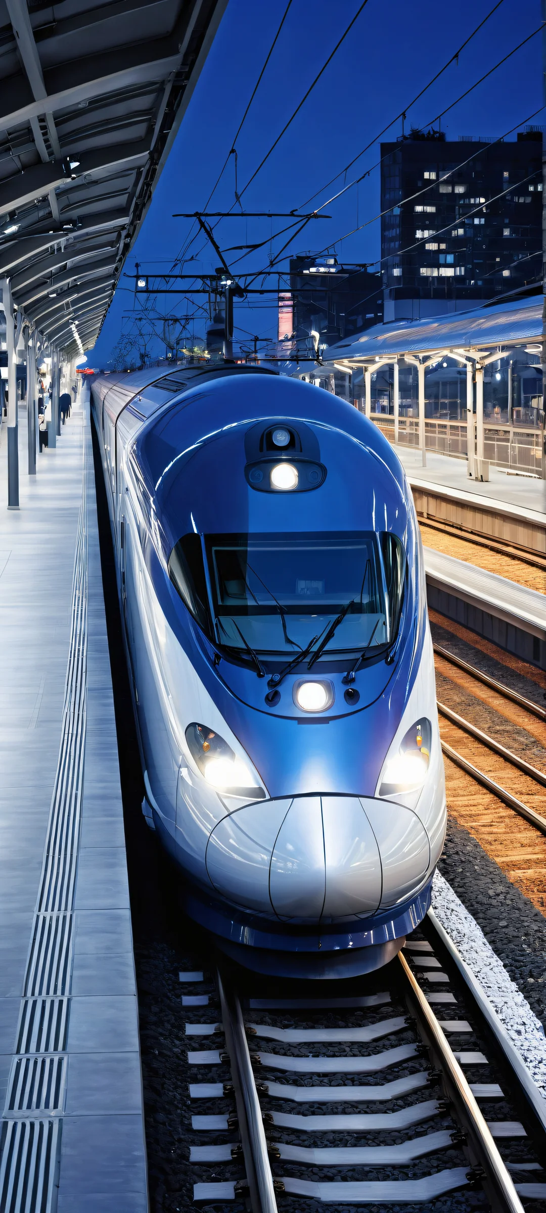 High-speed train artwork for iPhone and Android featuring motion blur effects and a vast pure void at the top.
