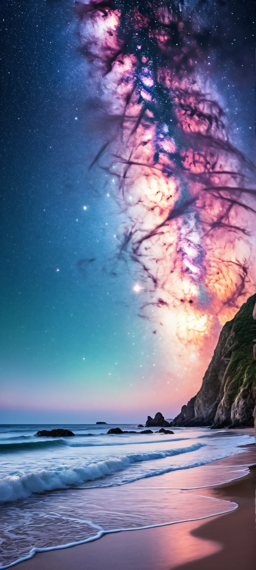 A breathtaking mobile wallpaper featuring stars, galaxies, and nebulas on an iPhone or Android device.