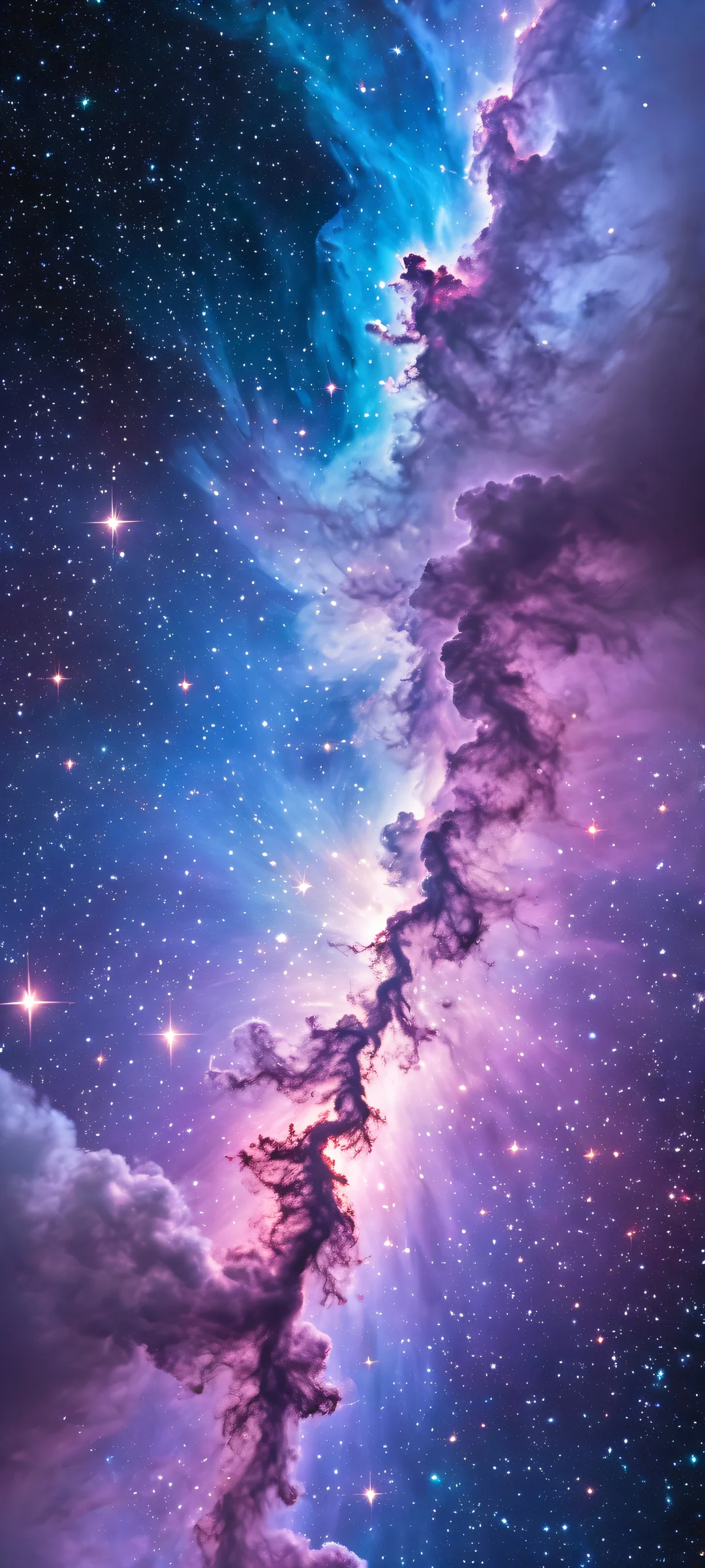 Explore the vast expanse of a stunning nebula on your iPhone or Android phone's home screen. Perfectly optimized for a beautiful display.