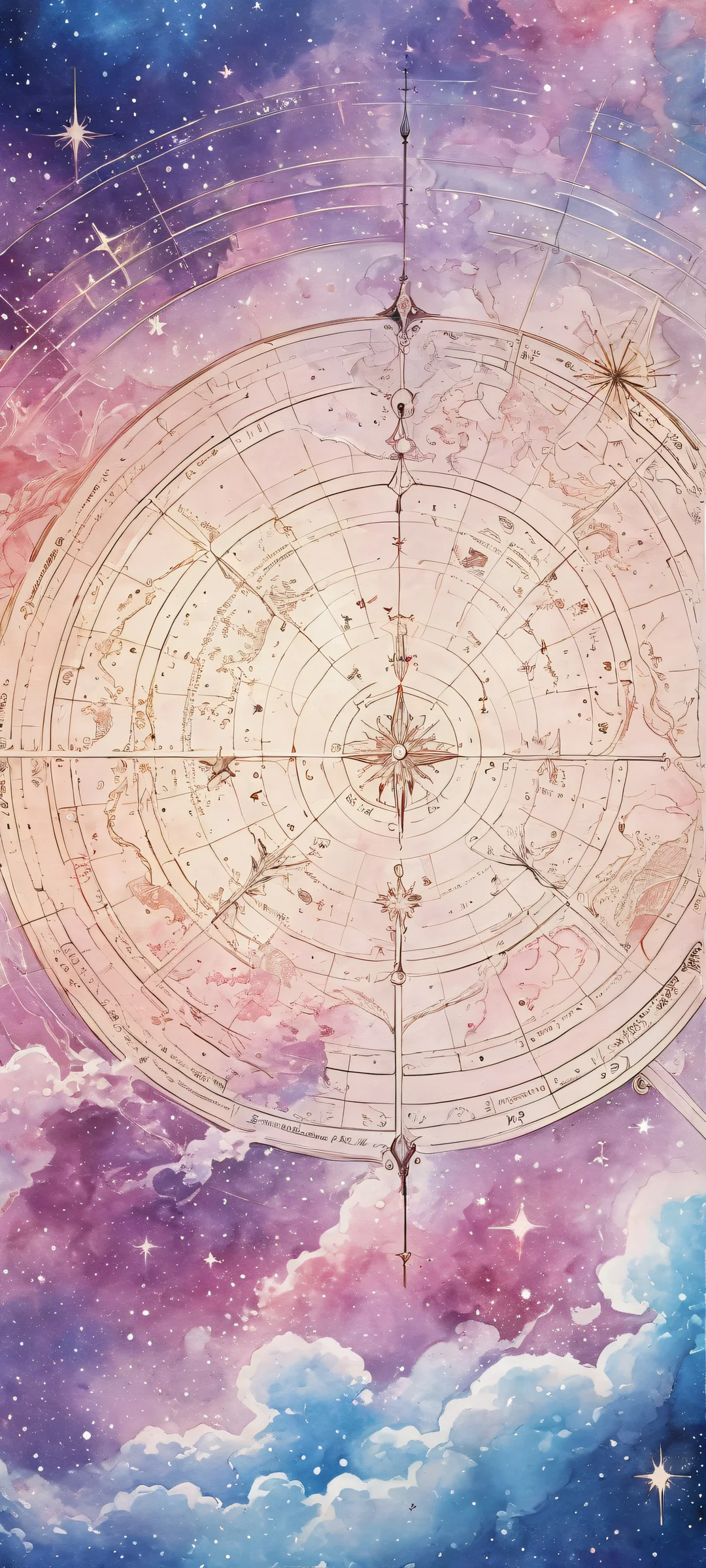 iPhone and Android users alike will marvel at this breathtaking celestial map illustration featuring intricate star constellations and nebulae, perfectly optimized for home screens.