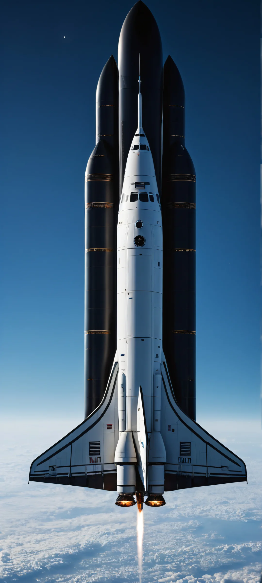 Stellar Odyssey 2K Mobile Backgroundperfekt optimiert für iPhone/Android-Startbildschirme Elegant spacecraft artwork with precise details, perfectly optimized for iPhone/Android home screens.