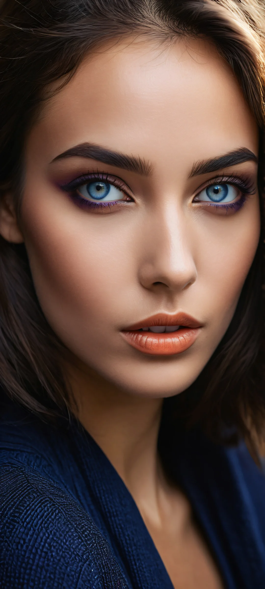 iPhone/Android stunning portrait artwork with intricate details and dark mode aesthetic