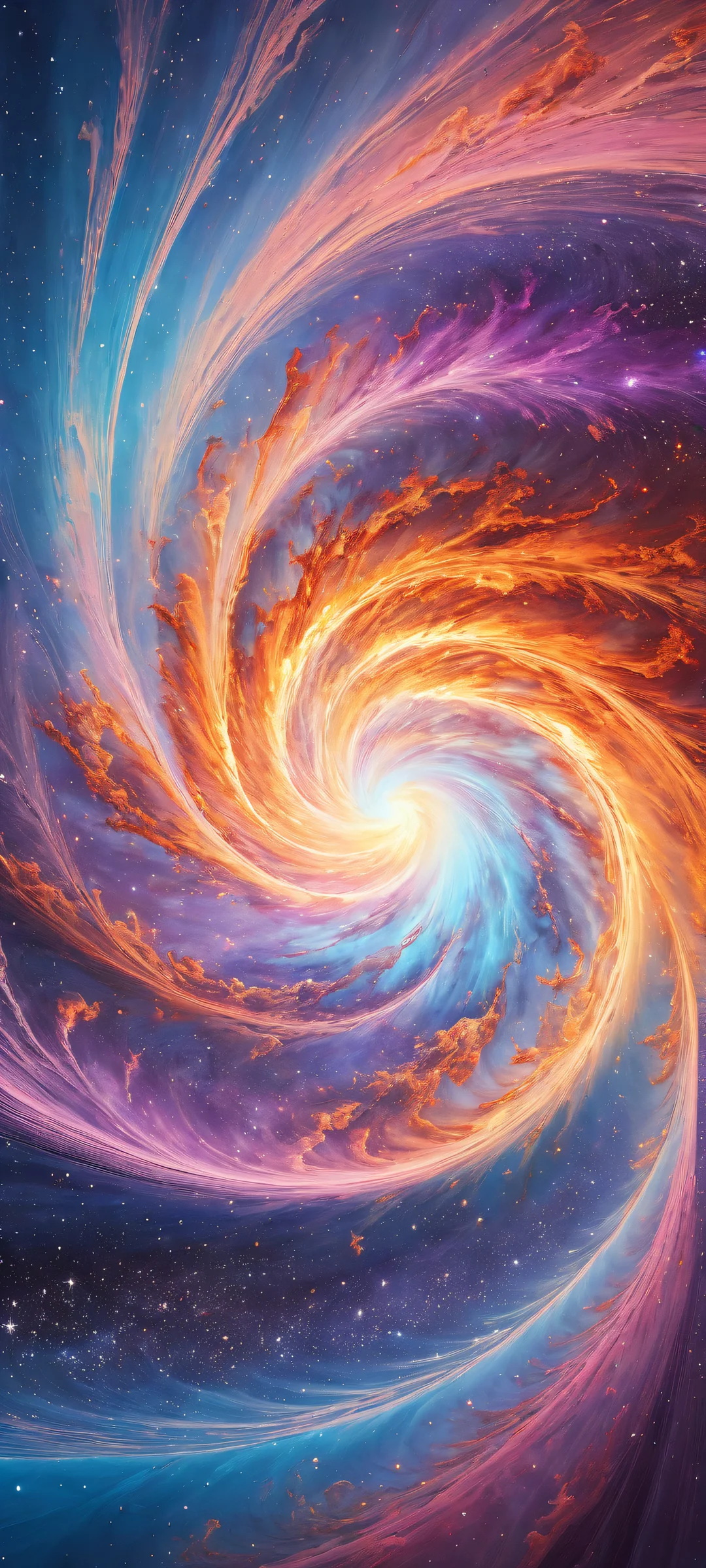Ethereal artwork of a swirling cosmic vortex for iPhone/Android home screens.