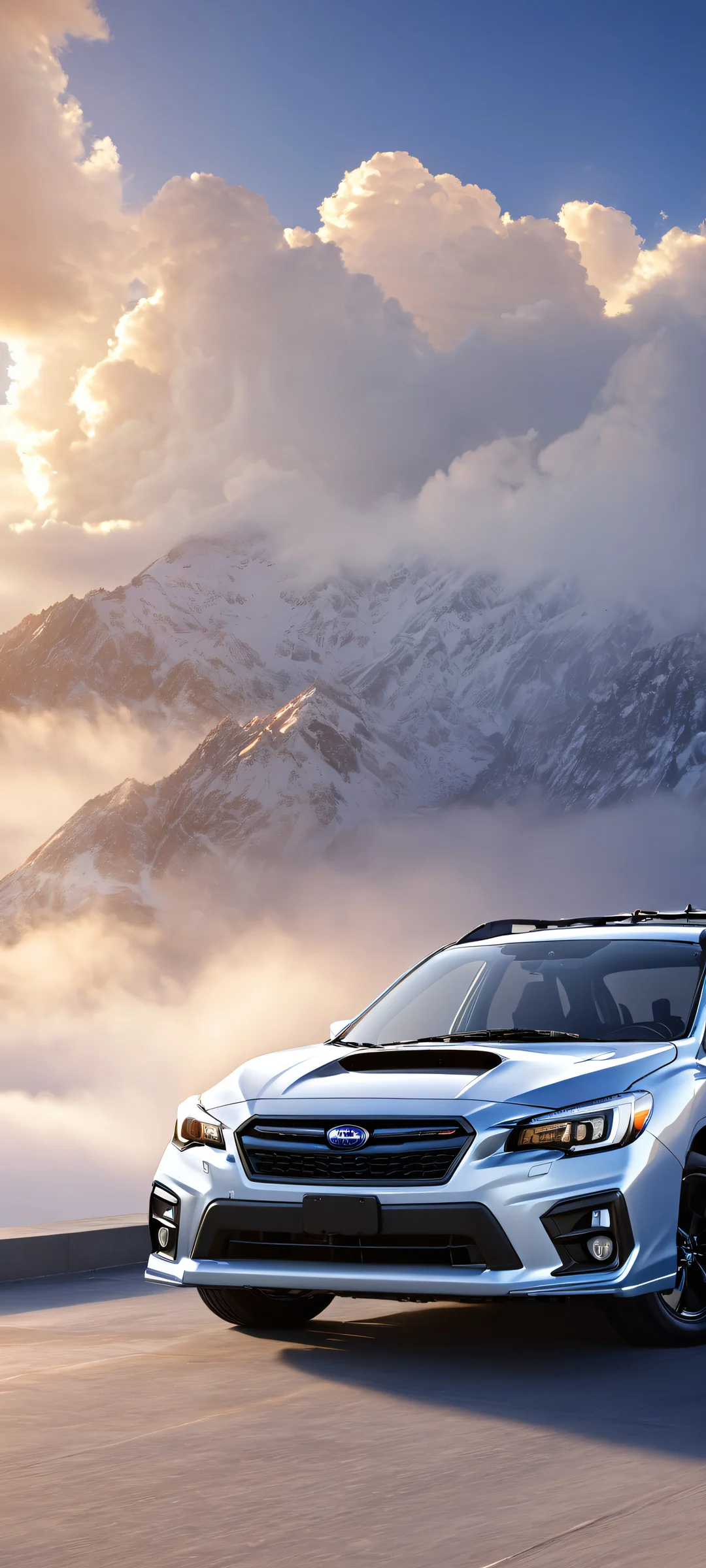 iPhone and Android users can now set this stunning Subaru artwork as their wallpaper, featuring intricate details of the vehicle's design and mechanics against a serene background.