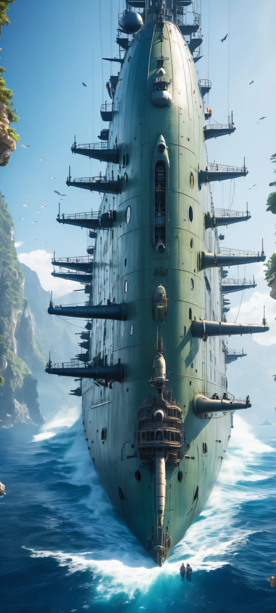 Explore the underwater world of this stunning Submarine artwork on your iPhone or Android device.