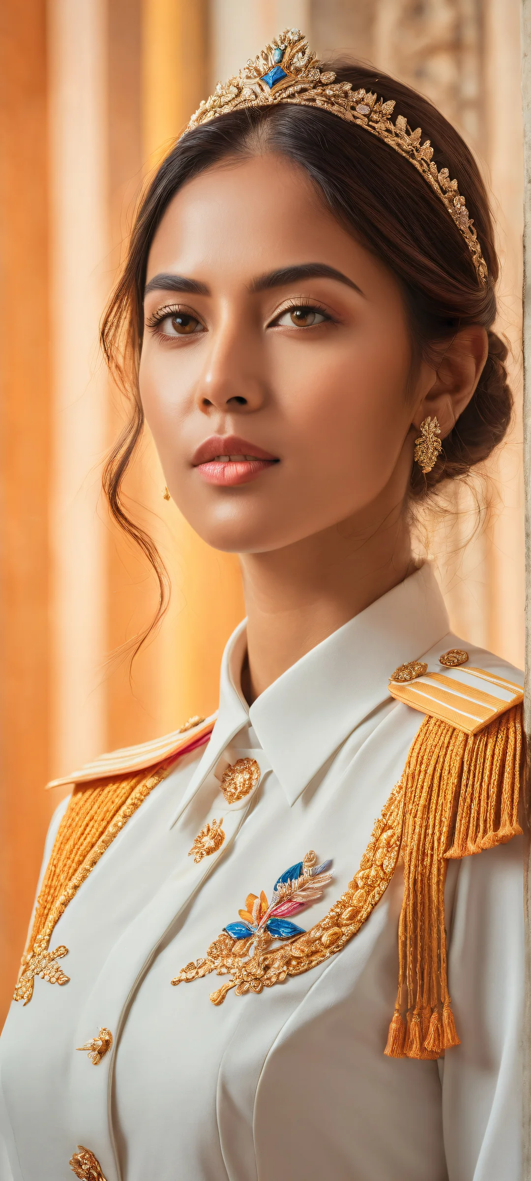 A beautiful portrait of Sucy Manbavaran against a pure void background, perfectly optimized for iPhone and Android home screens.