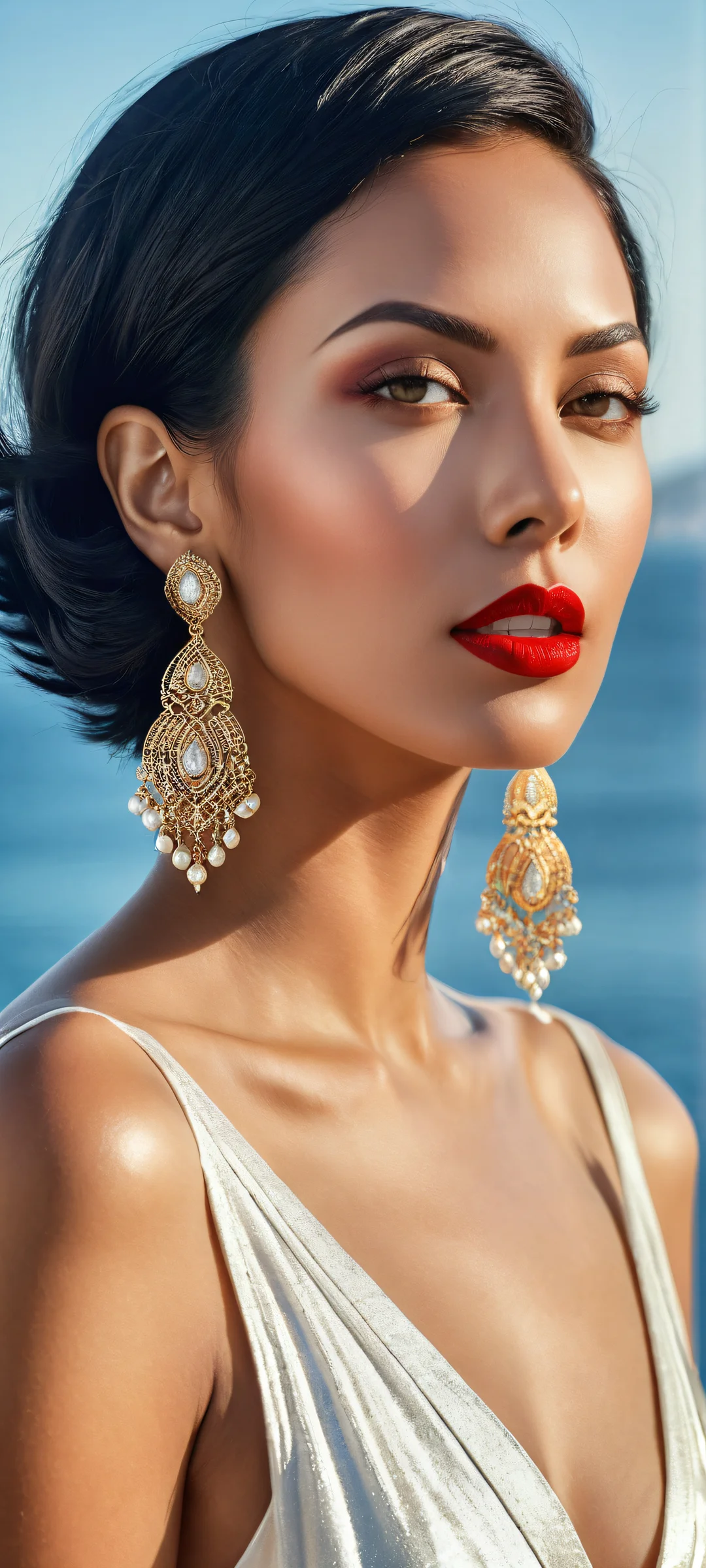 A stunning vertical portrait of a beauty with intricate details and ethereal lighting, iPhone/Androidのホーム画面に完全に最適化.