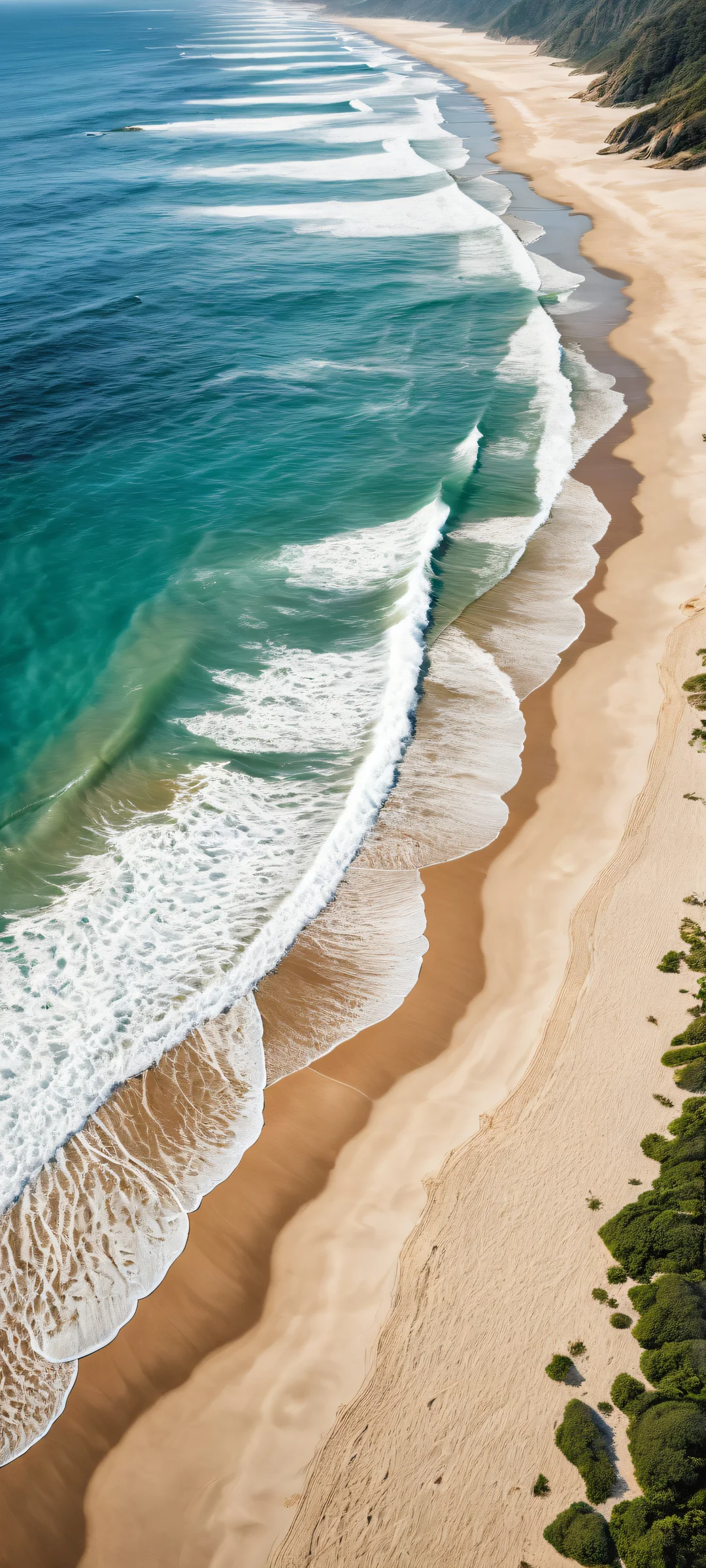 Majestic beach scene with insane micro-details on iPhone/Android home screens.
