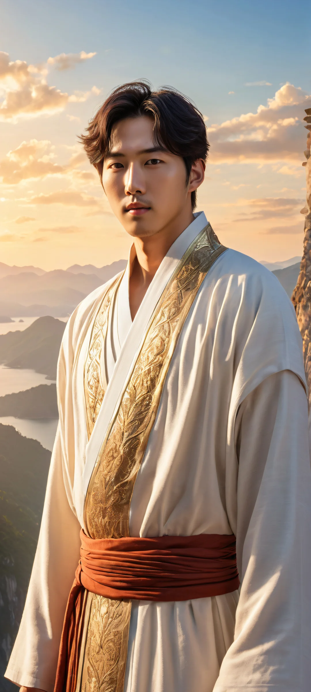 Breathtaking portrait of Sung Jin Woo from Solo Leveling on iPhone/Android, perfectly optimized for home screen