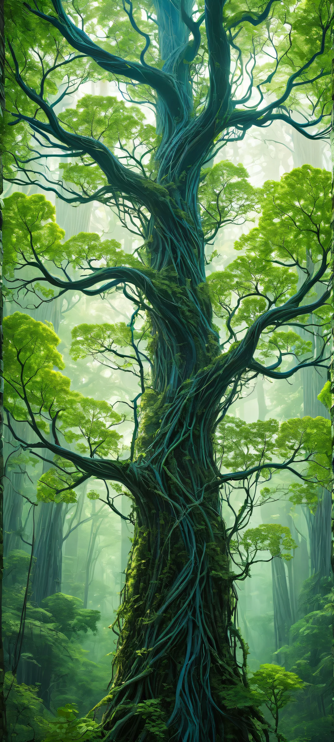 A surreal landscape of brain tissue and neurons, parfaitement optimisé pour les écrans d'accueil iPhone/Android.