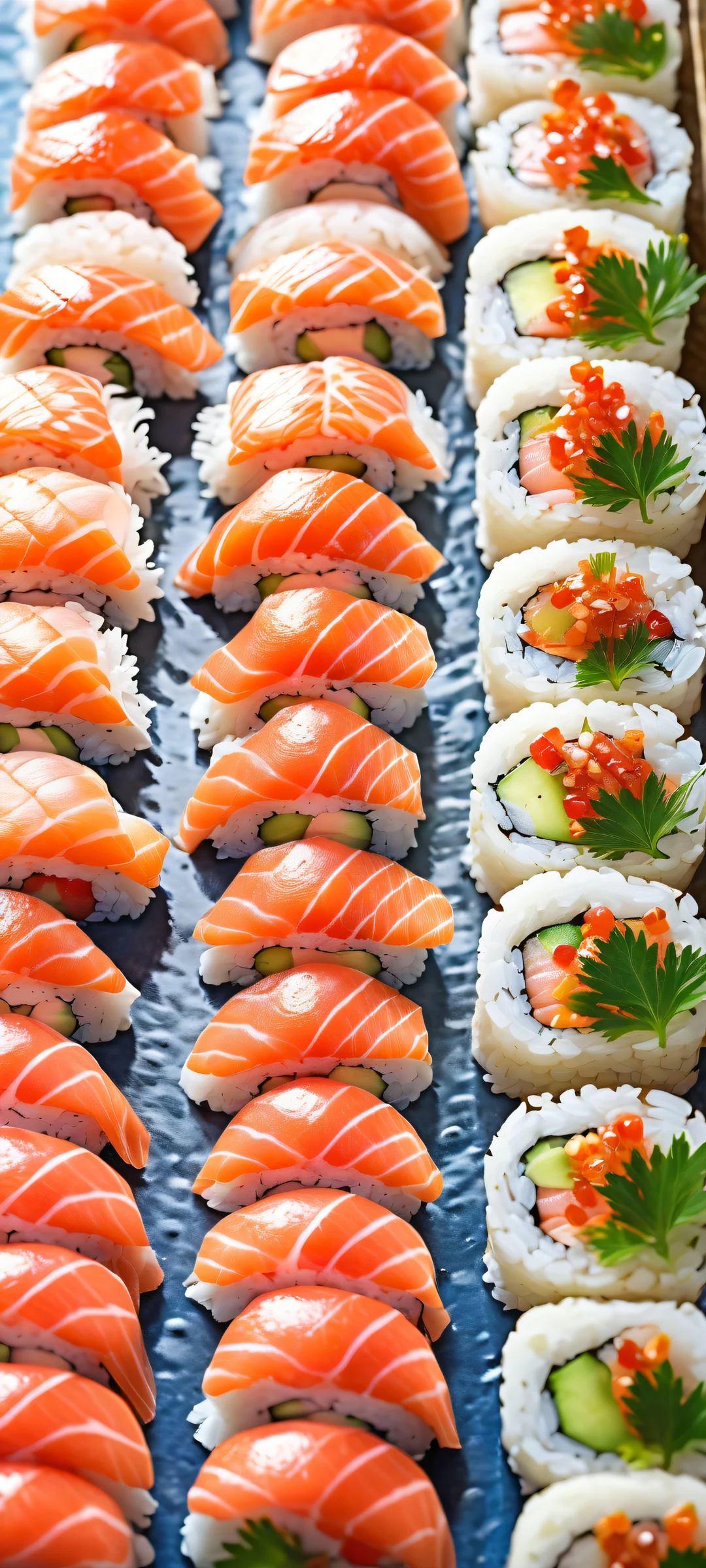 Fresh sushi platter on iPhone/Android home screen with perfect composition and stunning visual impact.