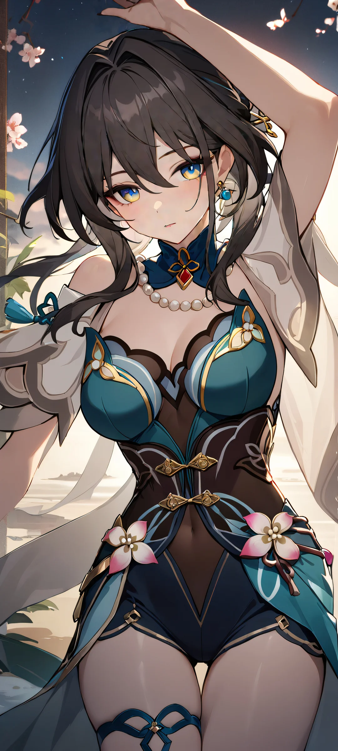 Takako Uro's Ethereal Glow 2K QHD Mobile Wallpaper Beautiful portrait of Takako Uro from Honkai: Star Rail, perfectly centered and looking at the viewer on an iPhone or Android home screen.