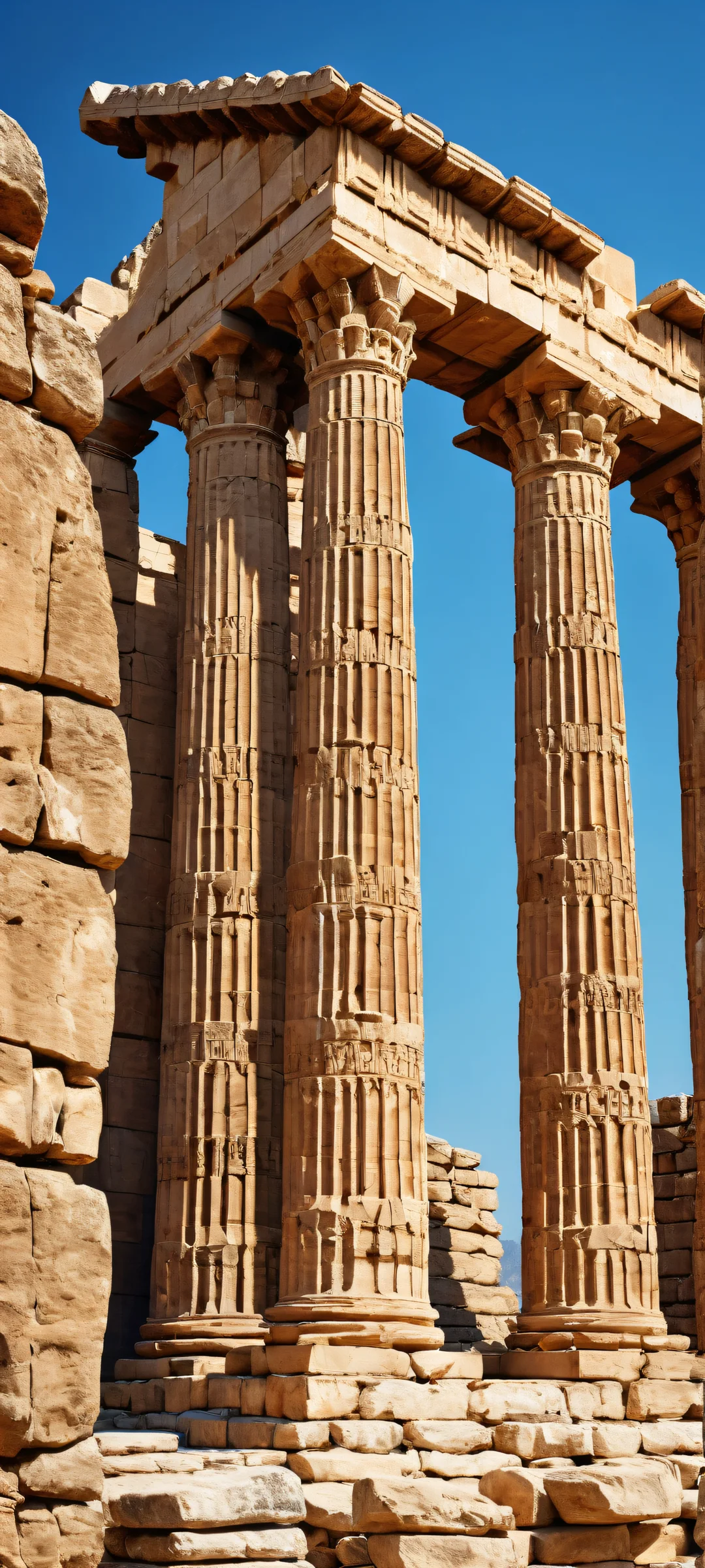 iPhone and Android users will be awestruck by the intricate details of this breathtaking digital artwork featuring the Temple of Heracles, perfectly optimized for your mobile home screen.