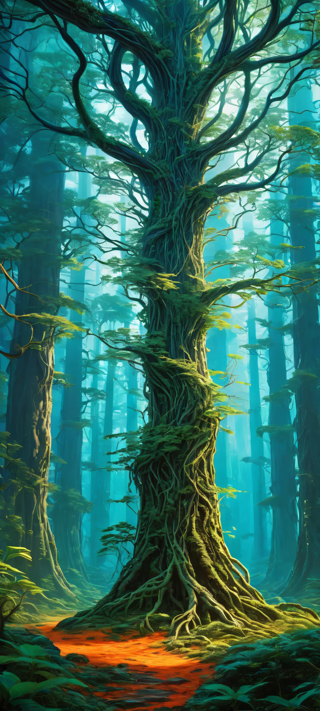 iPhone and Android users alike will marvel at the intricate details of tendrils wrapped around alien plants, against a pristine void background.