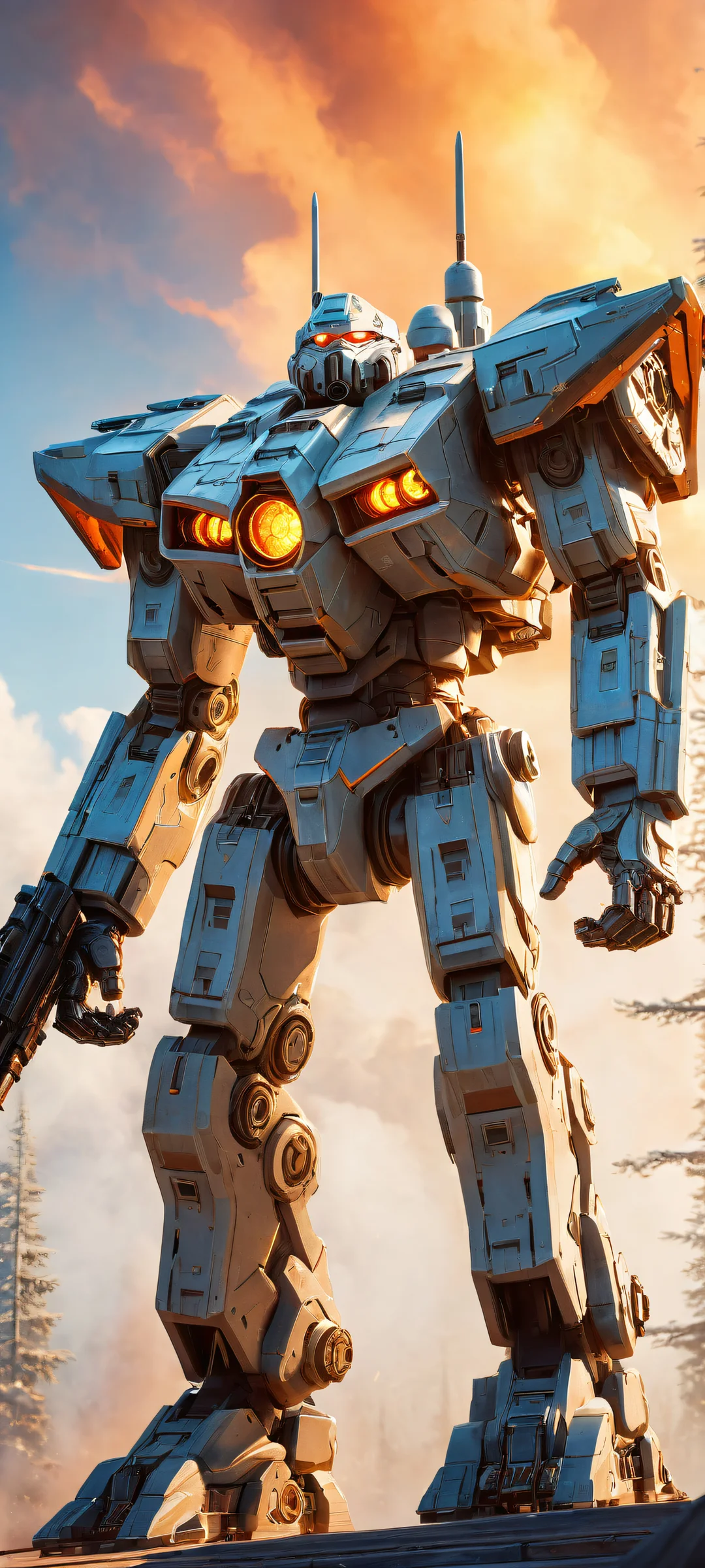 Timber Wolf Battlemech Portrait Aesthetic Phone Wallpaper A stunning portrait of the Timber Wolf Battlemech on an iPhone/Android device, with intricate details and ethereal lighting.