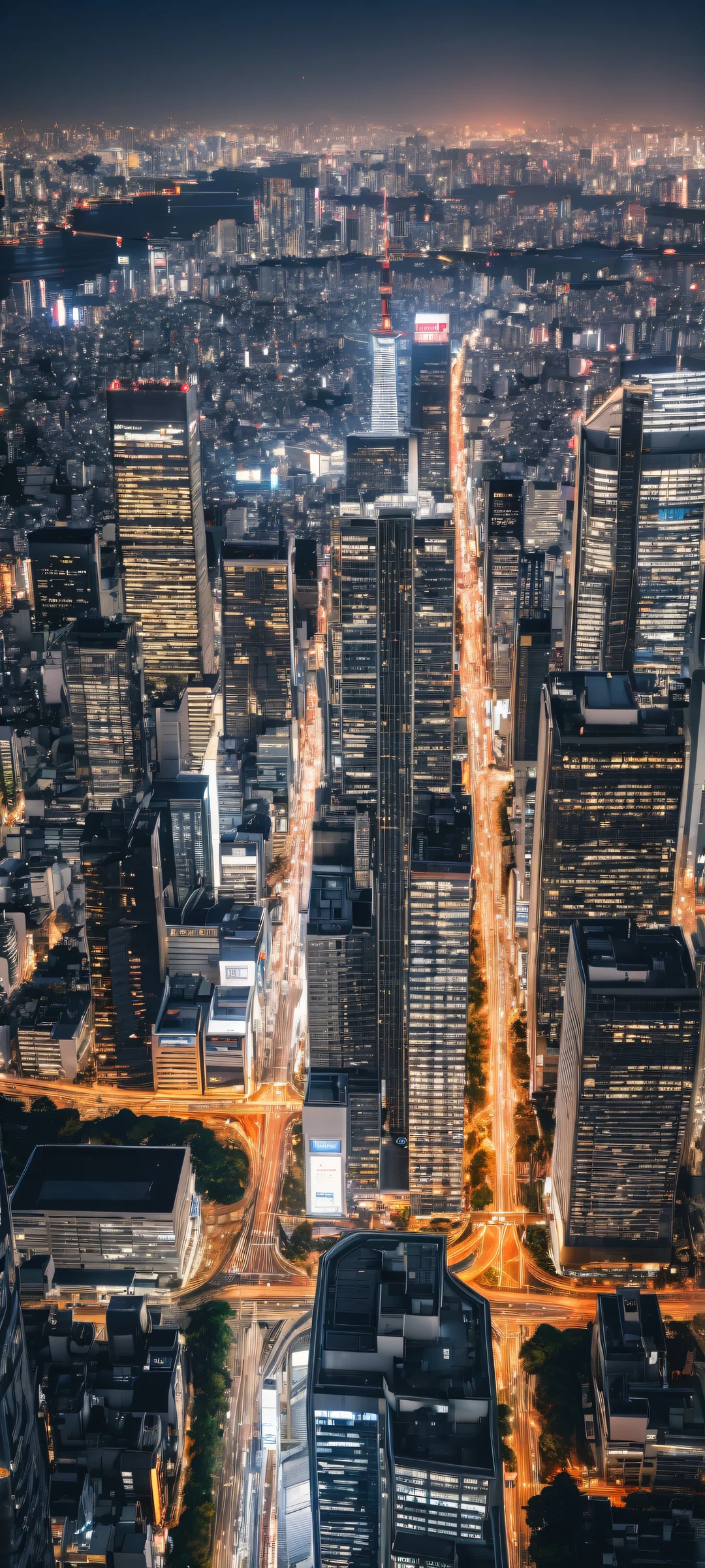 Majestic Tokyo cityscape at night on iPhone/Android with stunning visual impact and pristine clarity.