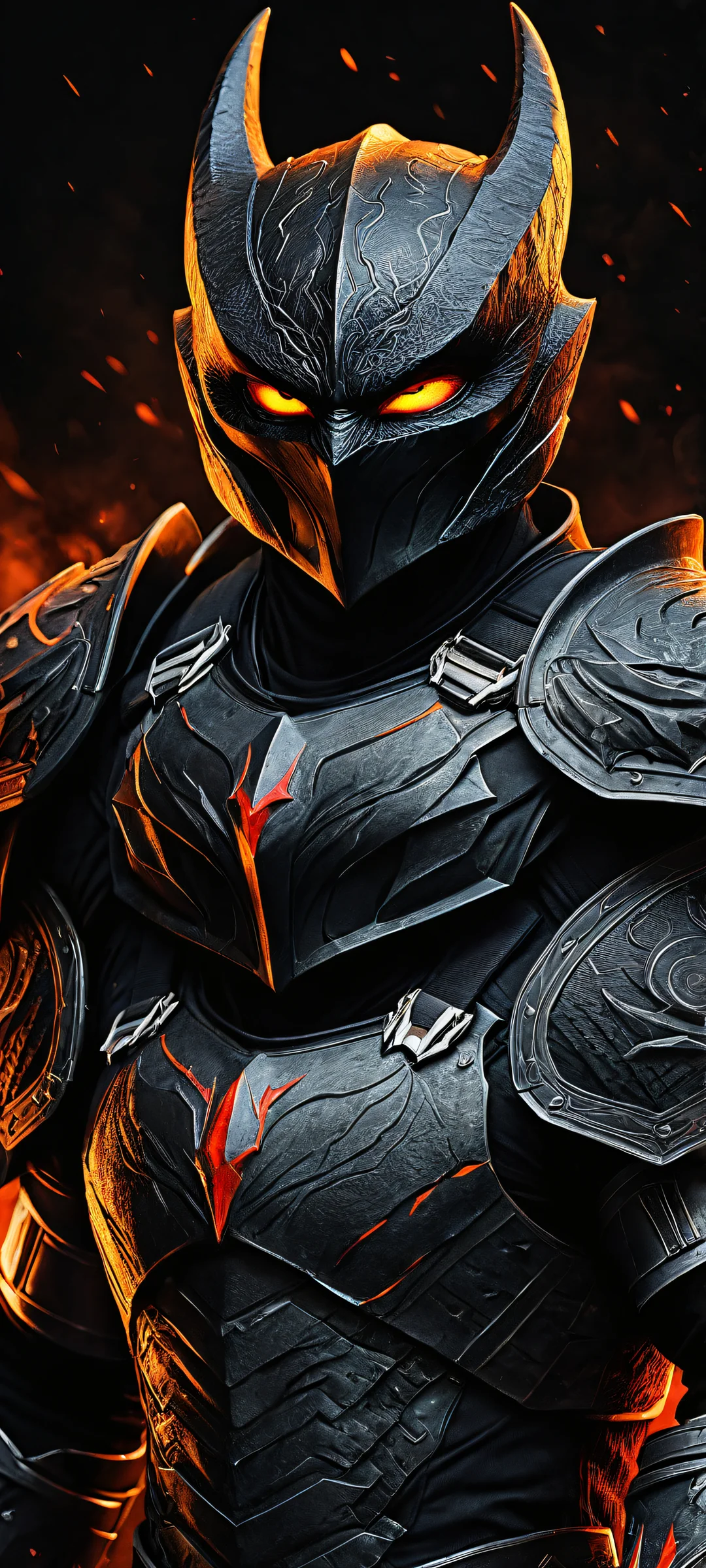 iPhone/Android compatible digital artwork of Toothless fighter in a darkened arena, showcasing intricate textures and patterns on his body armor.