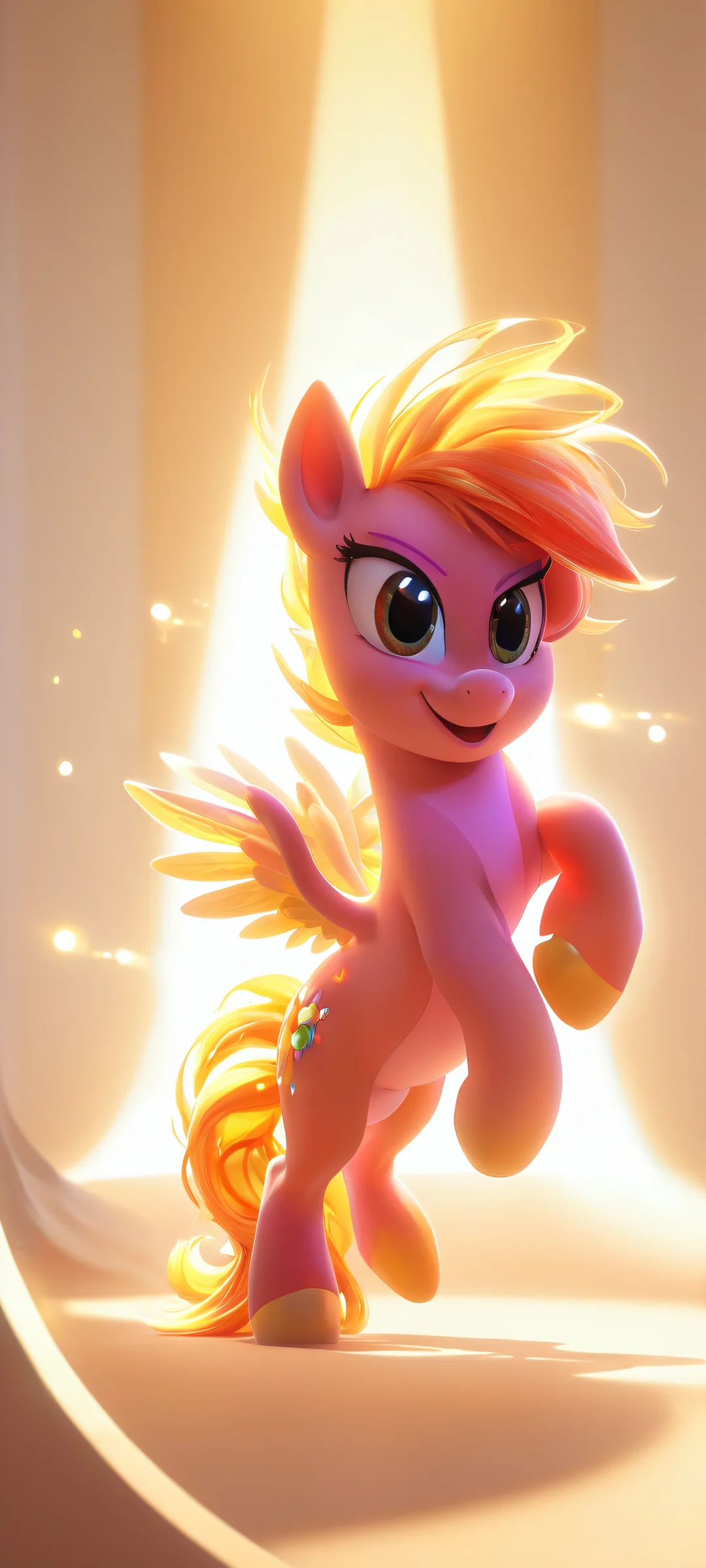 Confident Tottotonero pony posing on a clean and void background perfect for iPhone/Android home screens.