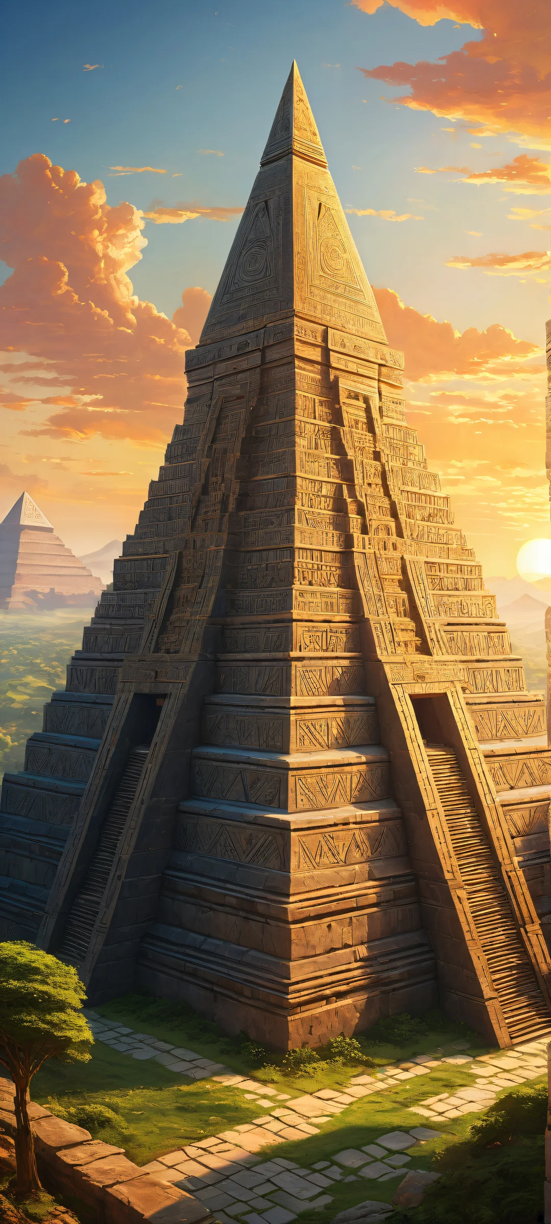 iPhone/Android wallpaper featuring The Triforce of Wisdom and ancient temple architecture. Perfect for your mobile home screen.