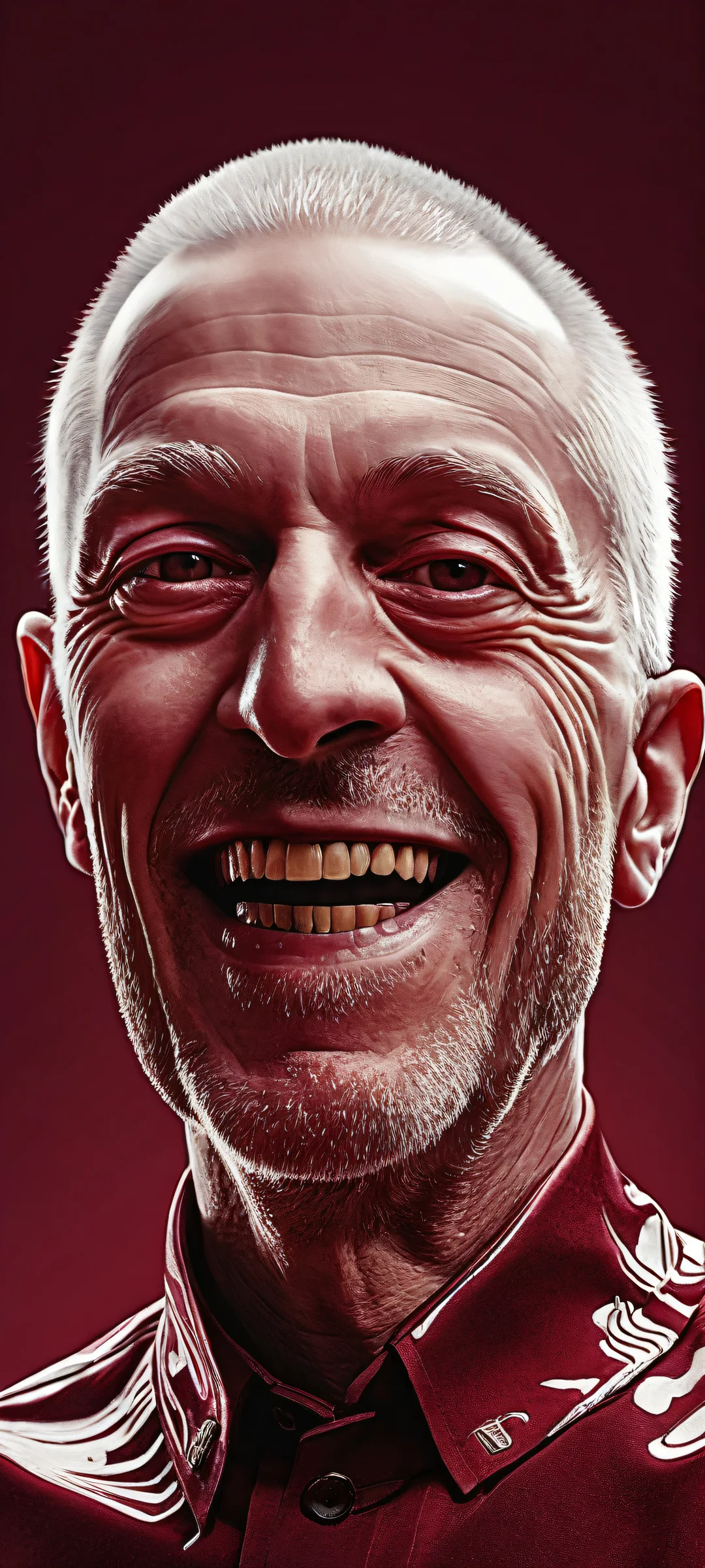 iPhone and Android user's delight - a stunning vertical portrait of a broken image icon with micro-details of a trollface blended into a maroon background, perfect for your home screen.