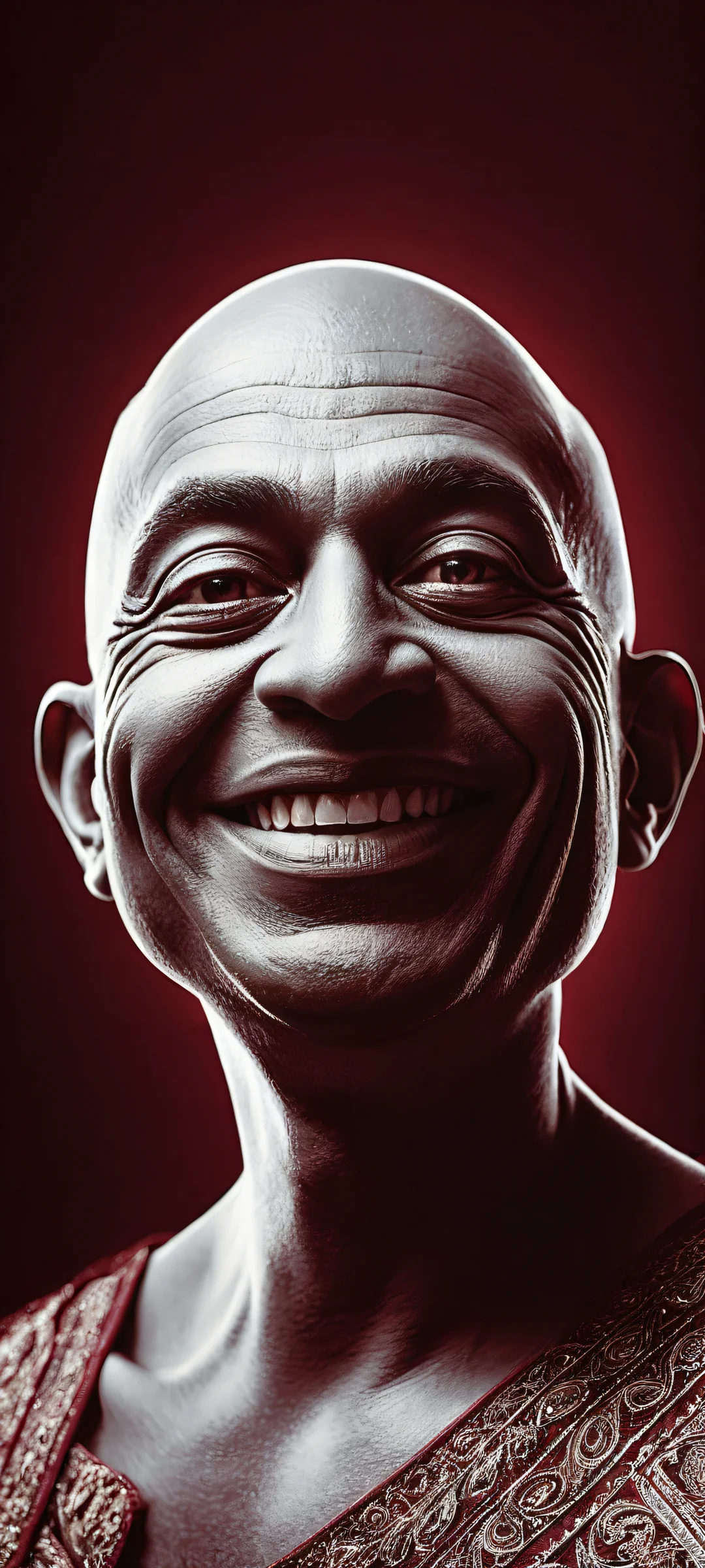 A breathtaking portrait of Trollface on a deep maroon background, parfaitement optimisé pour les écrans d'accueil iPhone et Android.