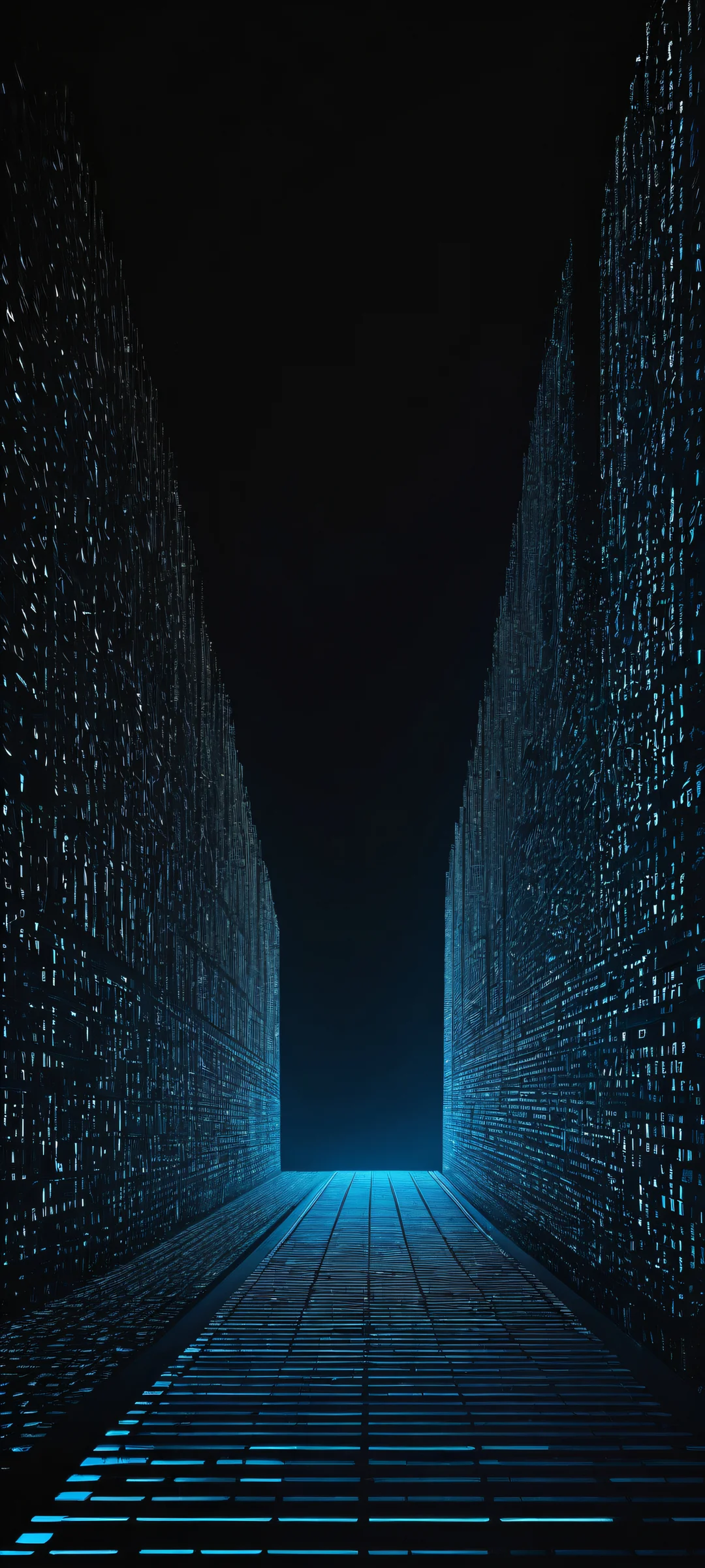 iPhone and Android users can marvel at this stunning digital artwork featuring intricate Linux typography, set against a pristine void background.