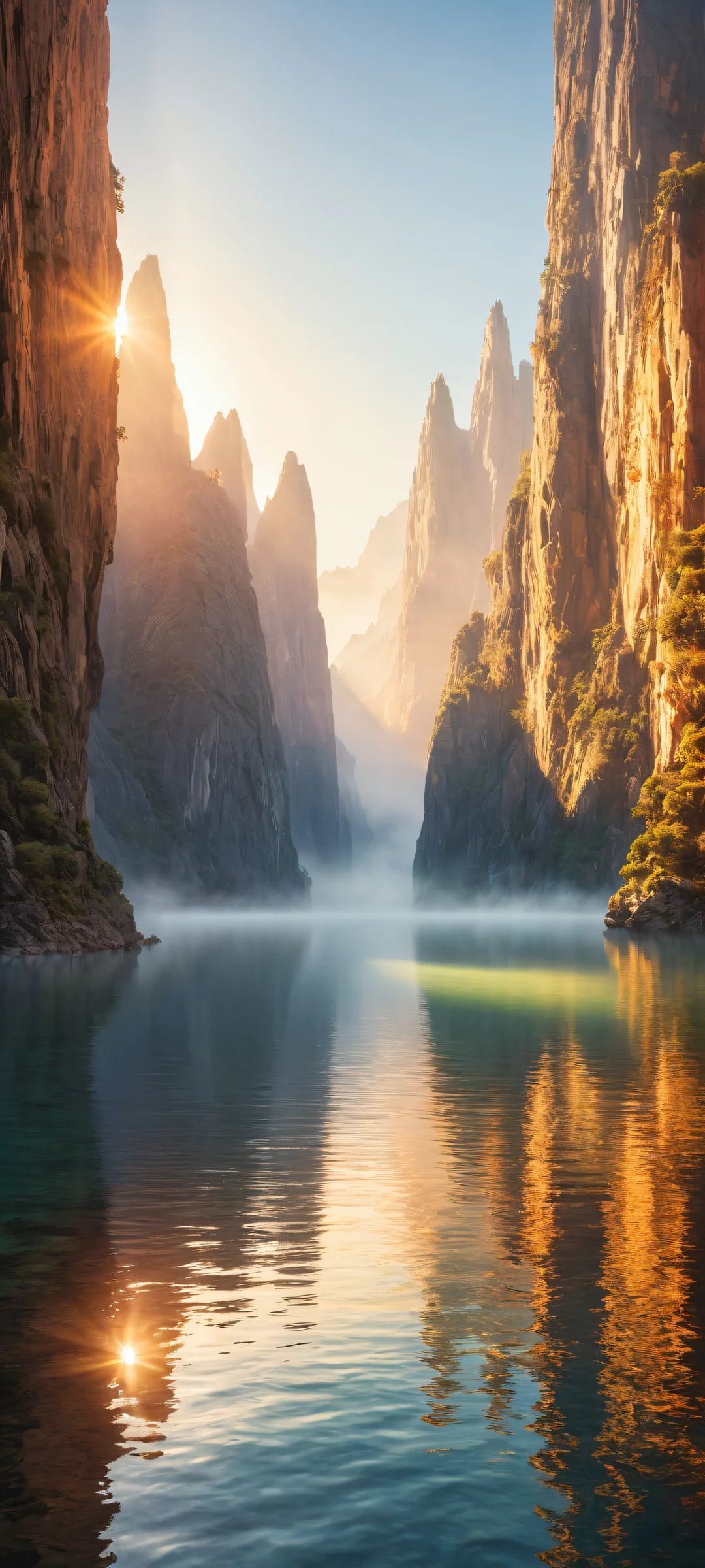 Ethereal artwork of Unreal Shapes on a misty morning with iPhone/Android. Award-winning digital art with stunning visual impact.