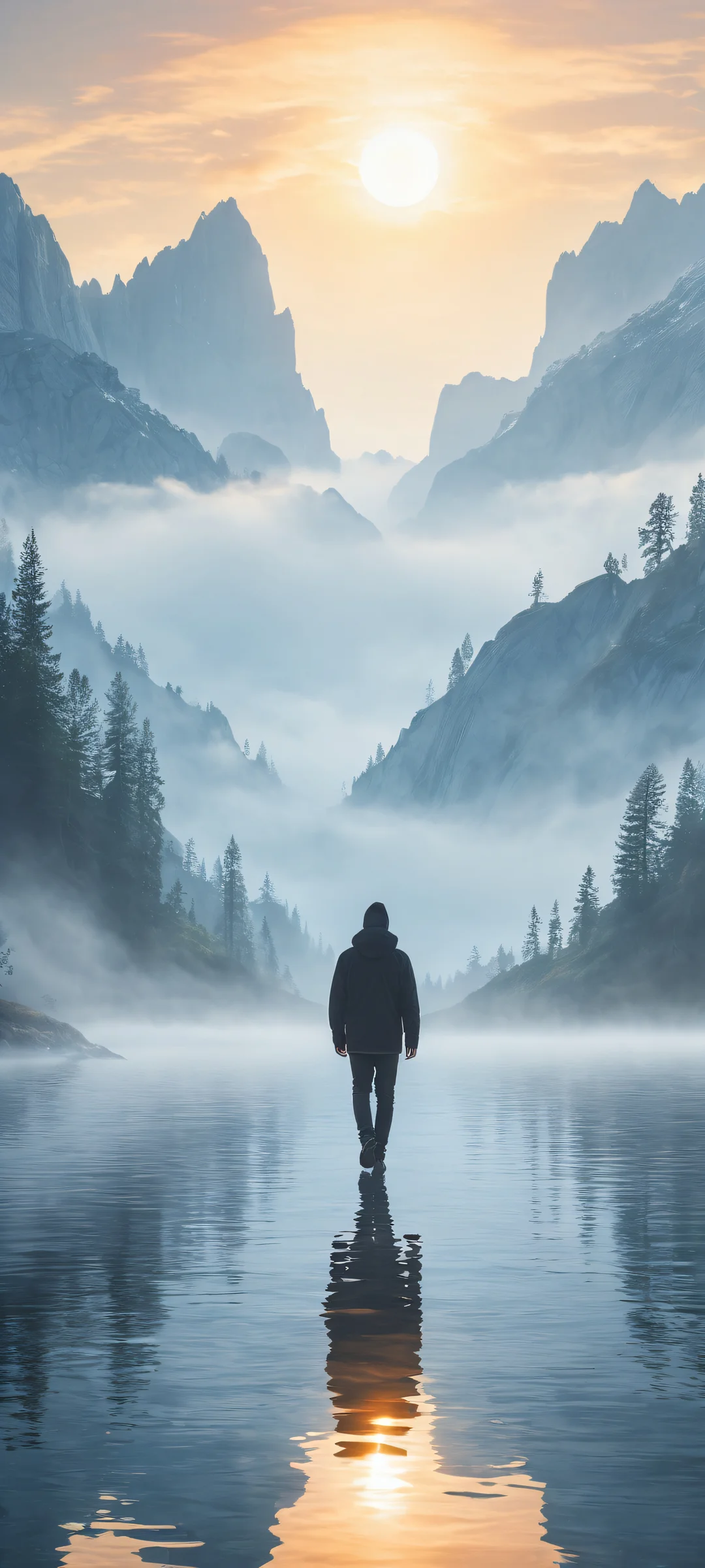 A breathtaking portrait of Unreal Shapes Emerge from the Fog on iPhone/Android