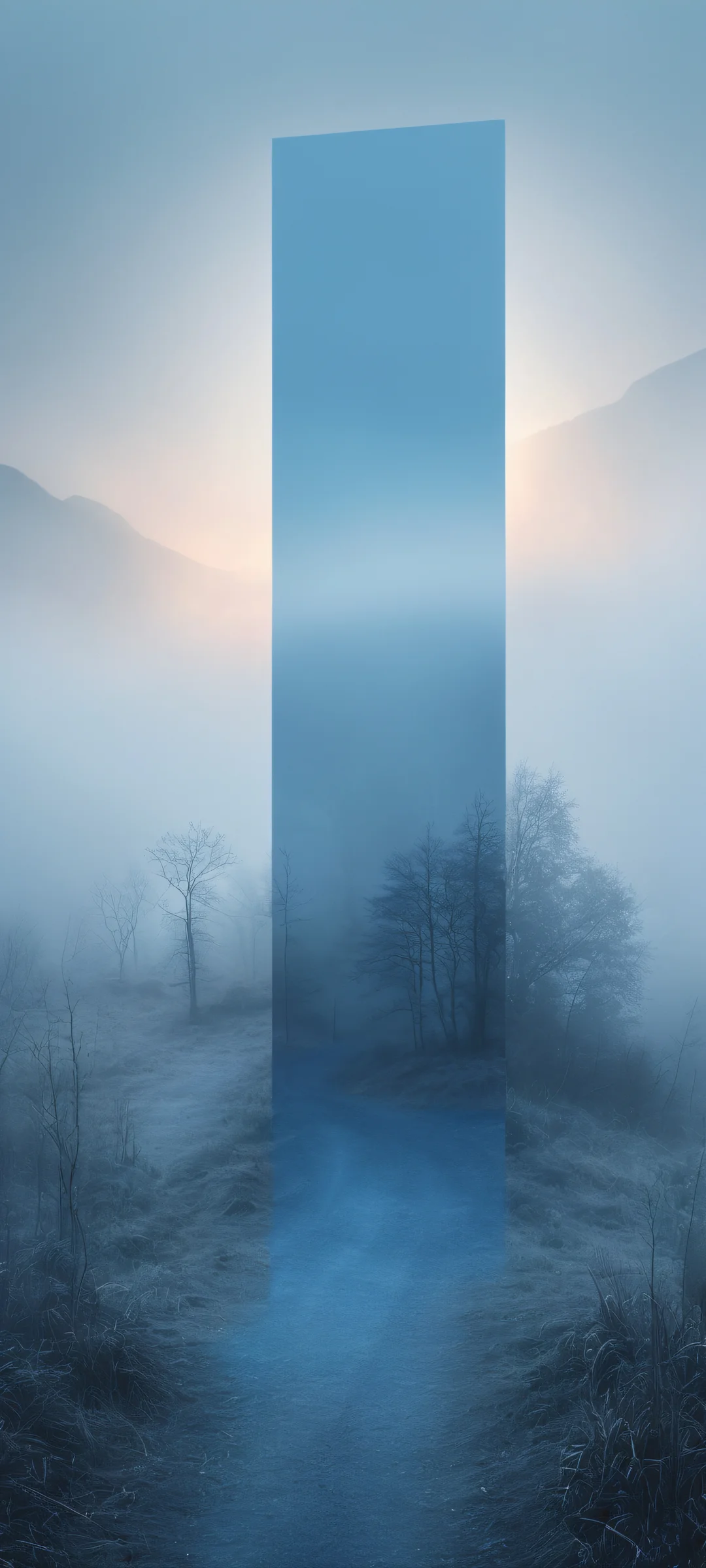 A breathtaking mobile phone wallpaper featuring Unreal Shapes, Misty Morning with Fog, perfectly optimized for iPhone and Android home screens.