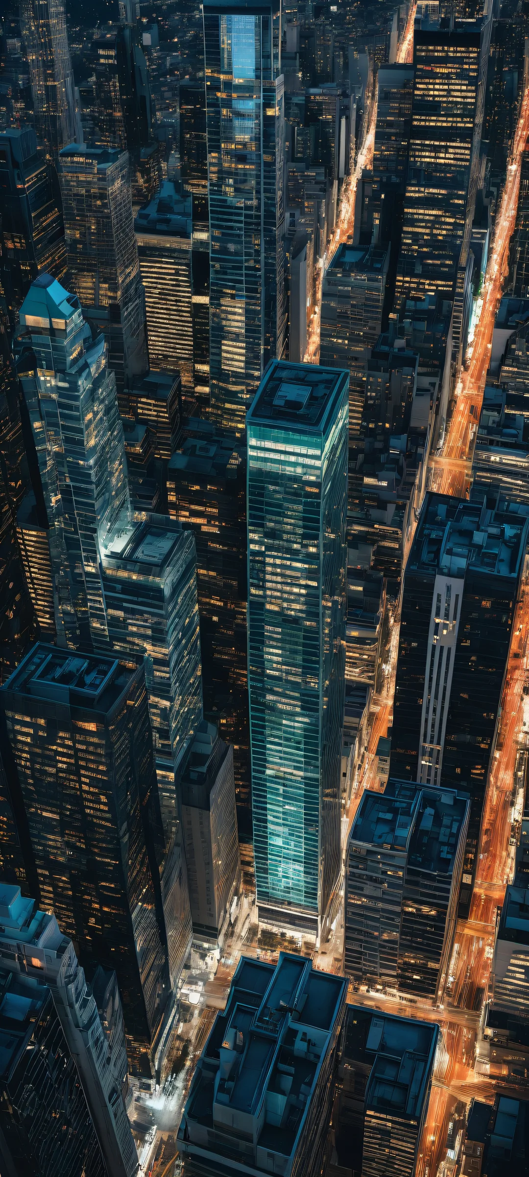 Majestic cityscape with iPhone/Android in perfect harmony