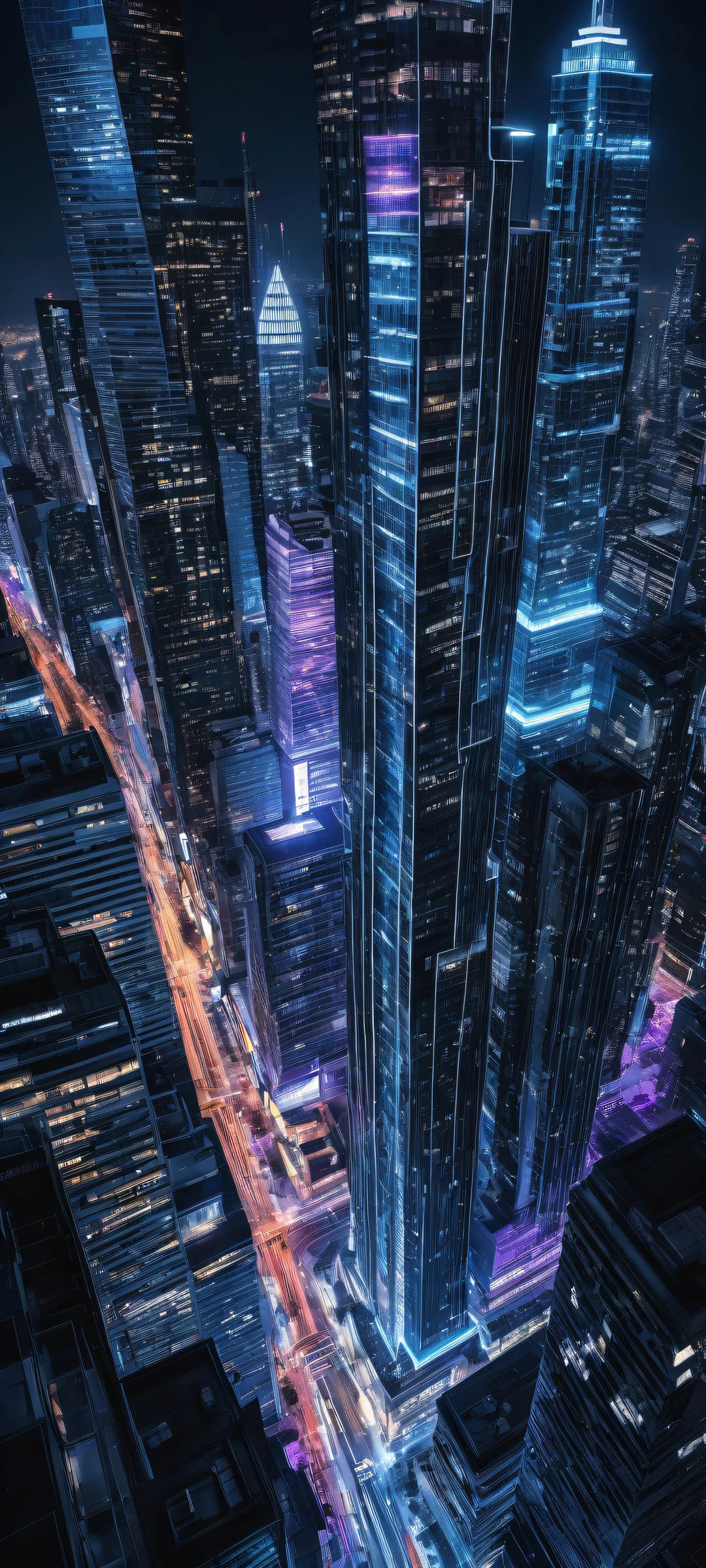 Breathtaking futuristic cityscape artwork on iPhone/Android for a stunning mobile wallpaper experience.