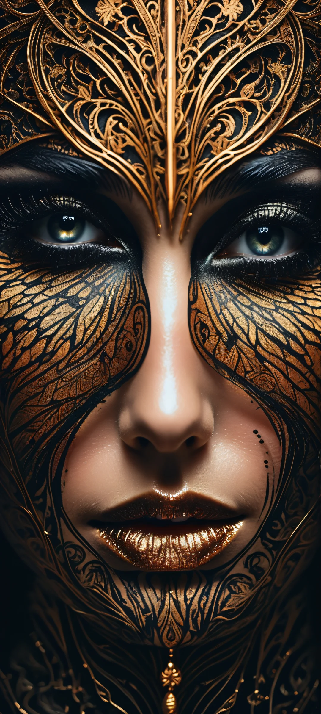 Ethereal artwork featuring intricate illustrations on iPhone/Android home screens